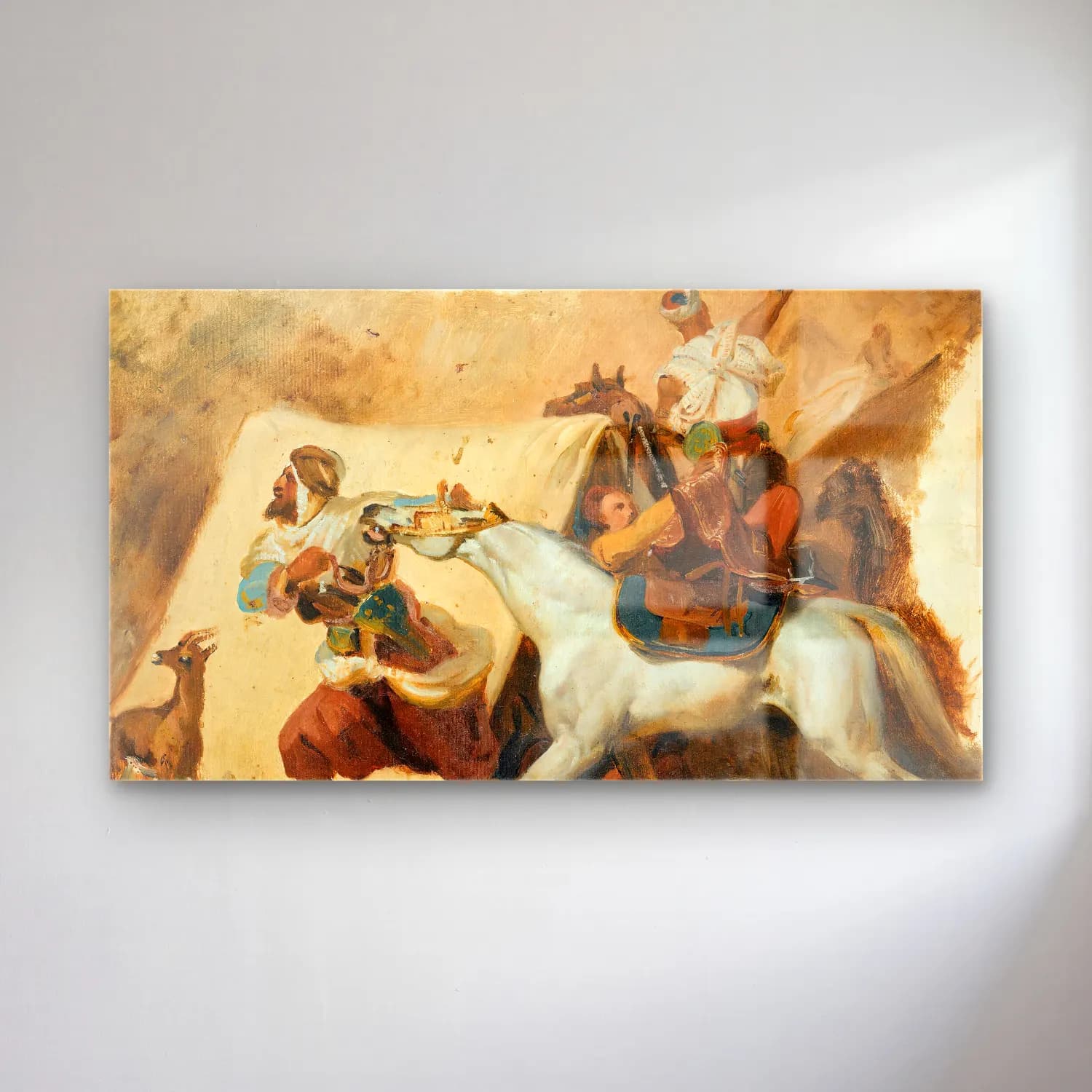 Horace Vernet – Study for the attack of Abd el Kader ‘s Smalah by the Duke… cam tablo — Horace Vernet – Study for the attack of Abd el Kader ‘s Smalah by the Duke… — yağlı boya savaş sahnesi