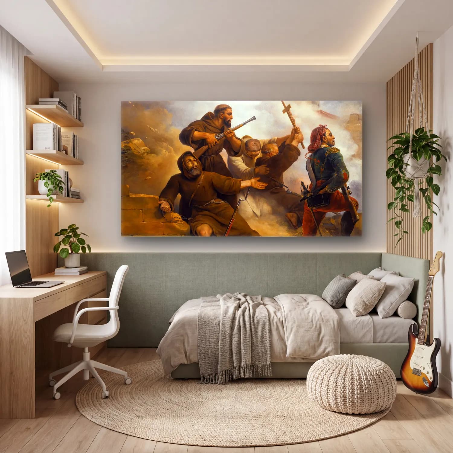 Horace Vernet – The Siege Of Saragossa cam tablo — genç odasında