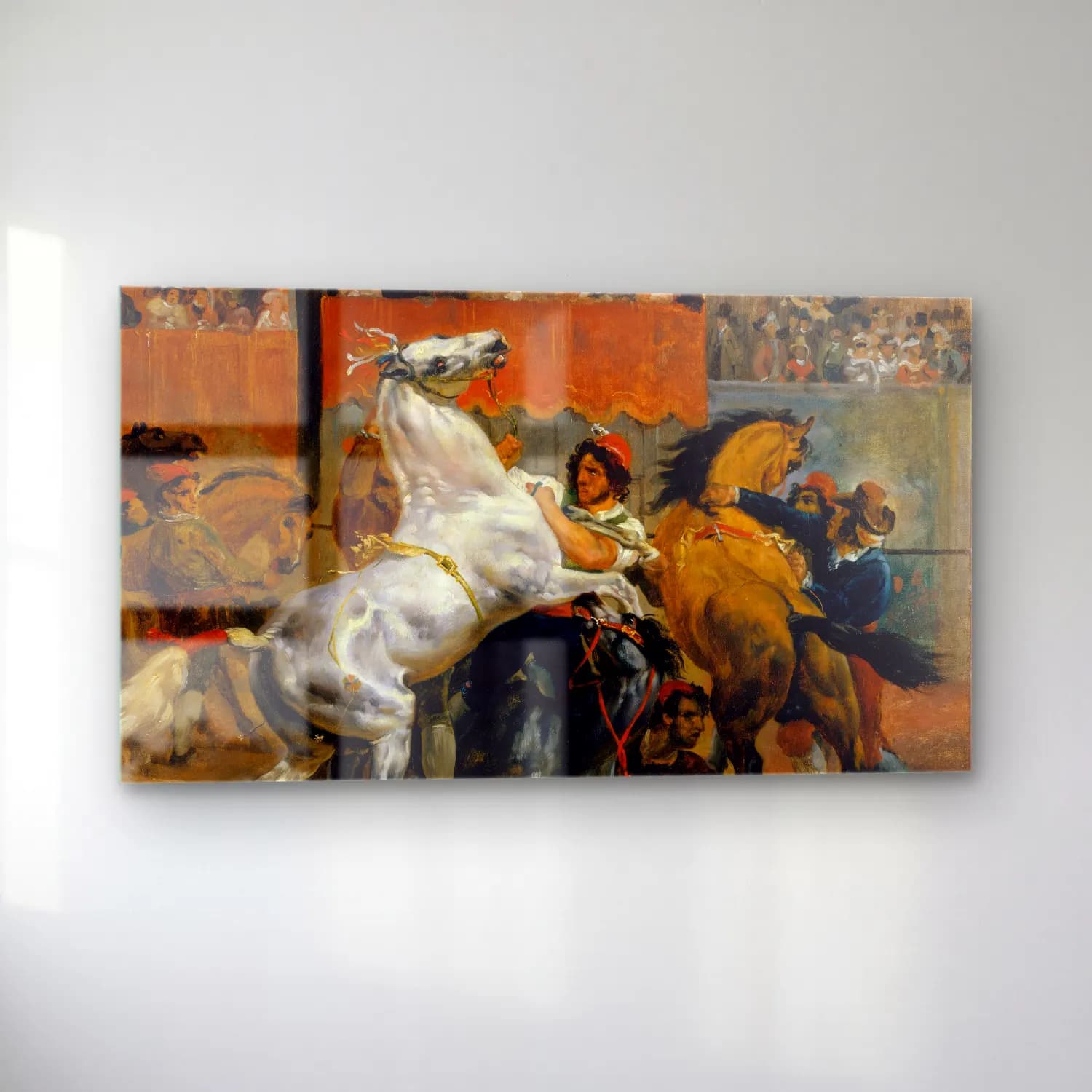 Horace Vernet – The Start of the Race of the Riderless Horses cam tablo — sol açıdan görünüm