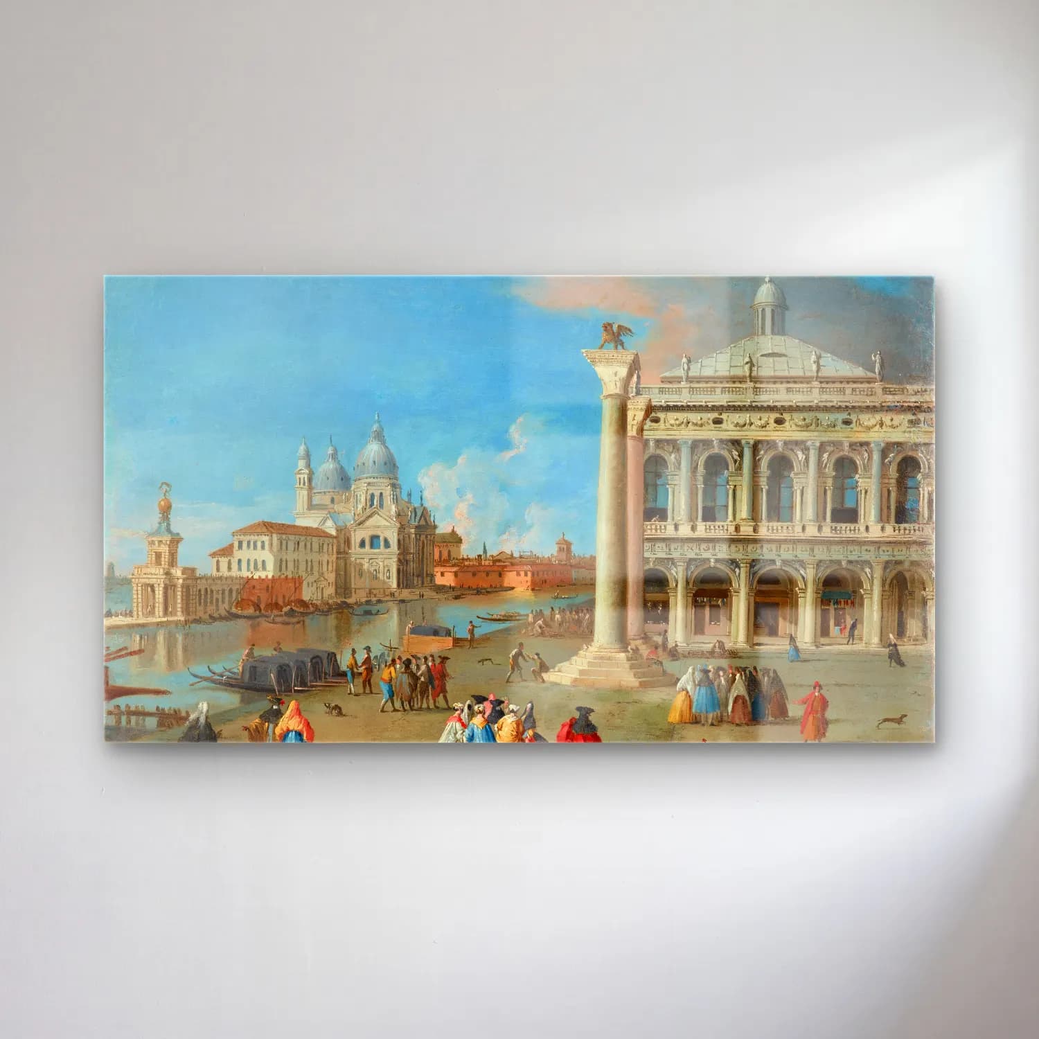 Johan Anton Richter – The Piazzetta with Santa Maria della Salute beyond, Venice cam tablo — Johan Anton Richter – The Piazzetta with Santa Maria della Salute beyond, Venice — yağlı boya dini sahne
