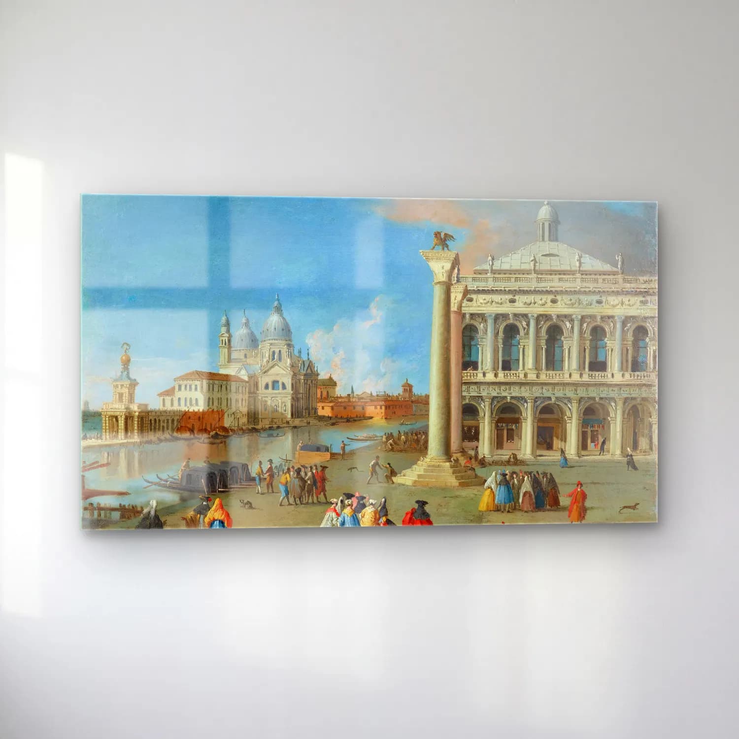 Johan Anton Richter – The Piazzetta with Santa Maria della Salute beyond, Venice cam tablo — sol açıdan görünüm