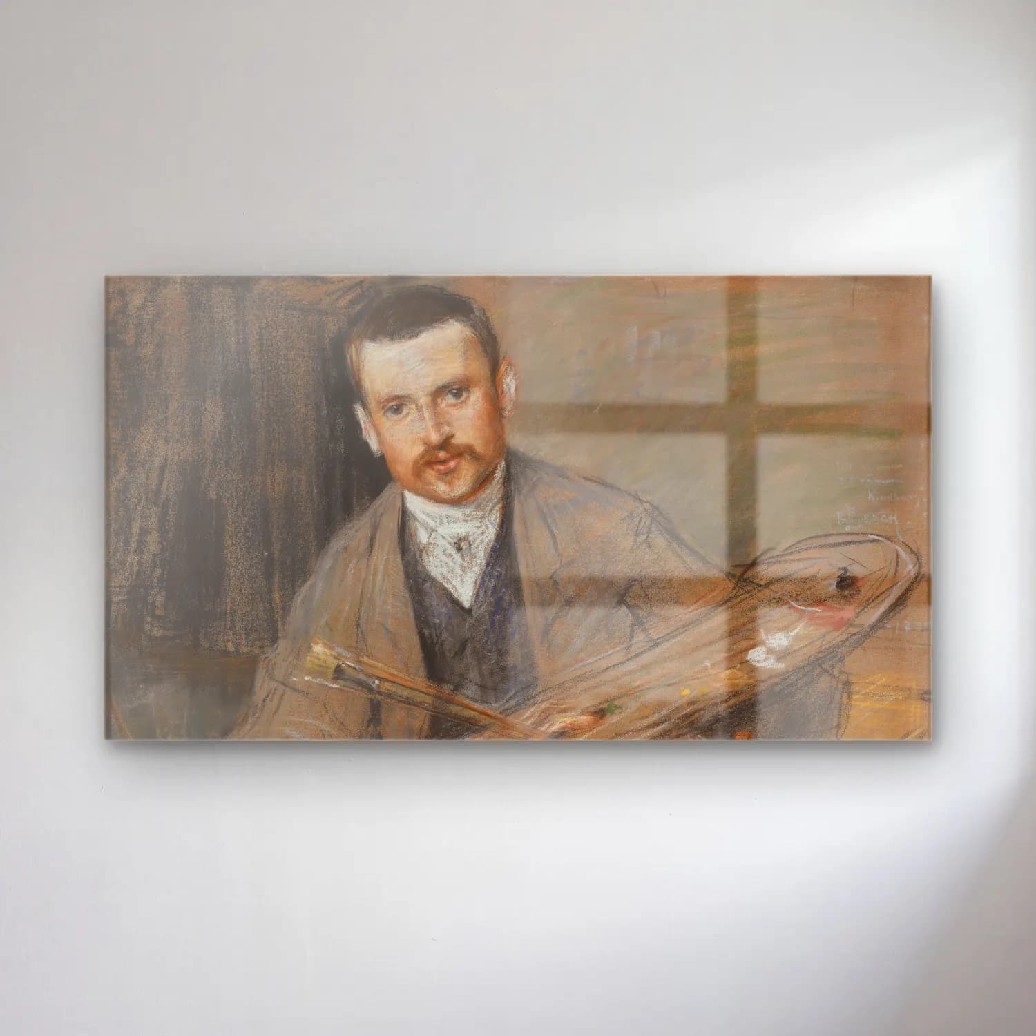 Richard Bergh – Johan Kindborg, 1861-1907, artist, married to wood engraver… cam tablo — Richard Bergh – Johan Kindborg, 1861-1907, artist, married to wood engraver… — empresyonist erkek portresi