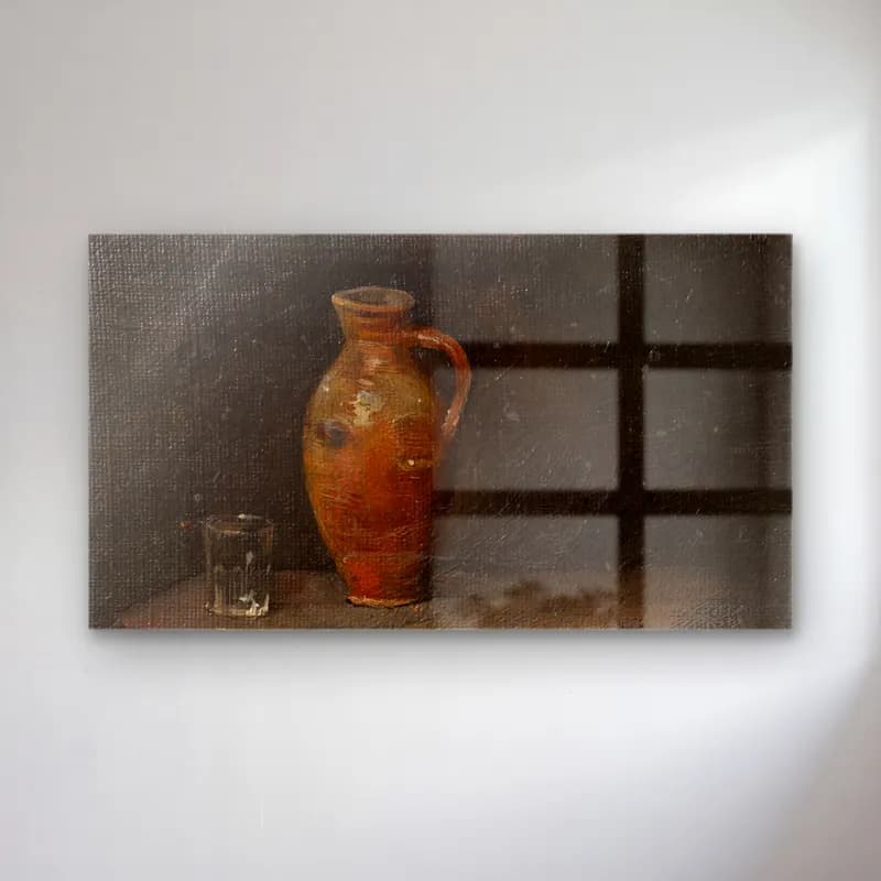 Richard Bergh – Still-life cam tablo — Richard Bergh – Still-life — yağlı boya vazo