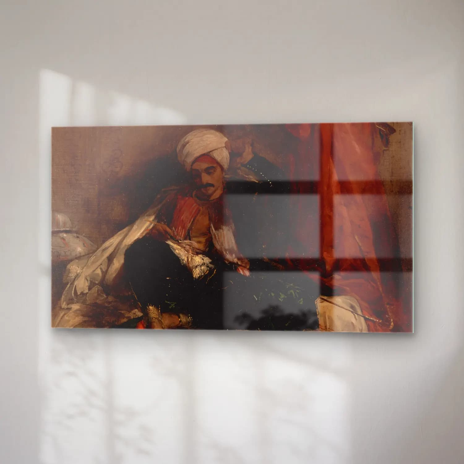 Richard Parkes Bonington – Seated Turk cam tablo — sağ açıdan görünüm