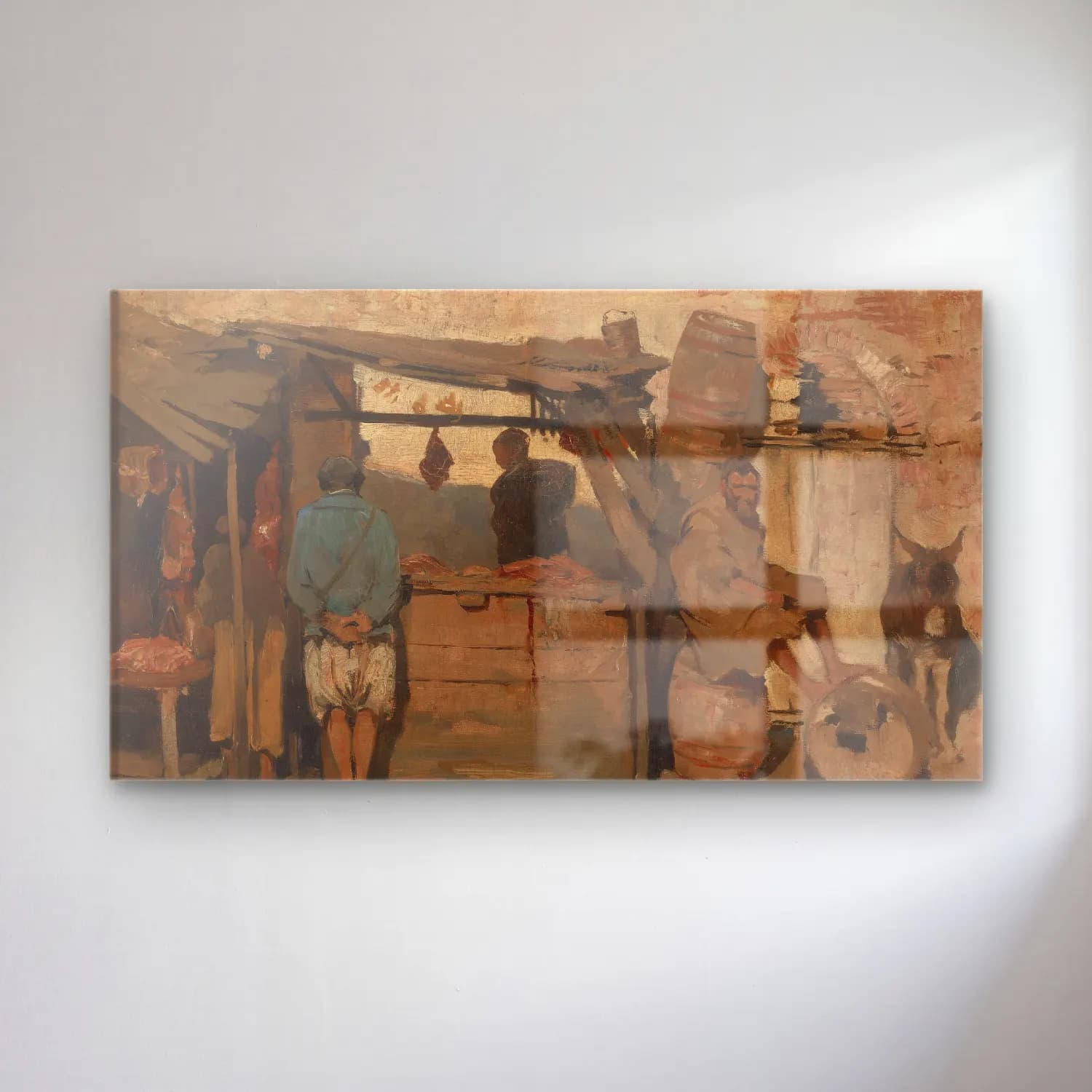 Theo van Rysselberghe – Theo van Rysselberghe - Moroccan Butcher cam tablo — Theo van Rysselberghe – Theo van Rysselberghe - Moroccan Butcher — yağlı boya çiçek pazarı