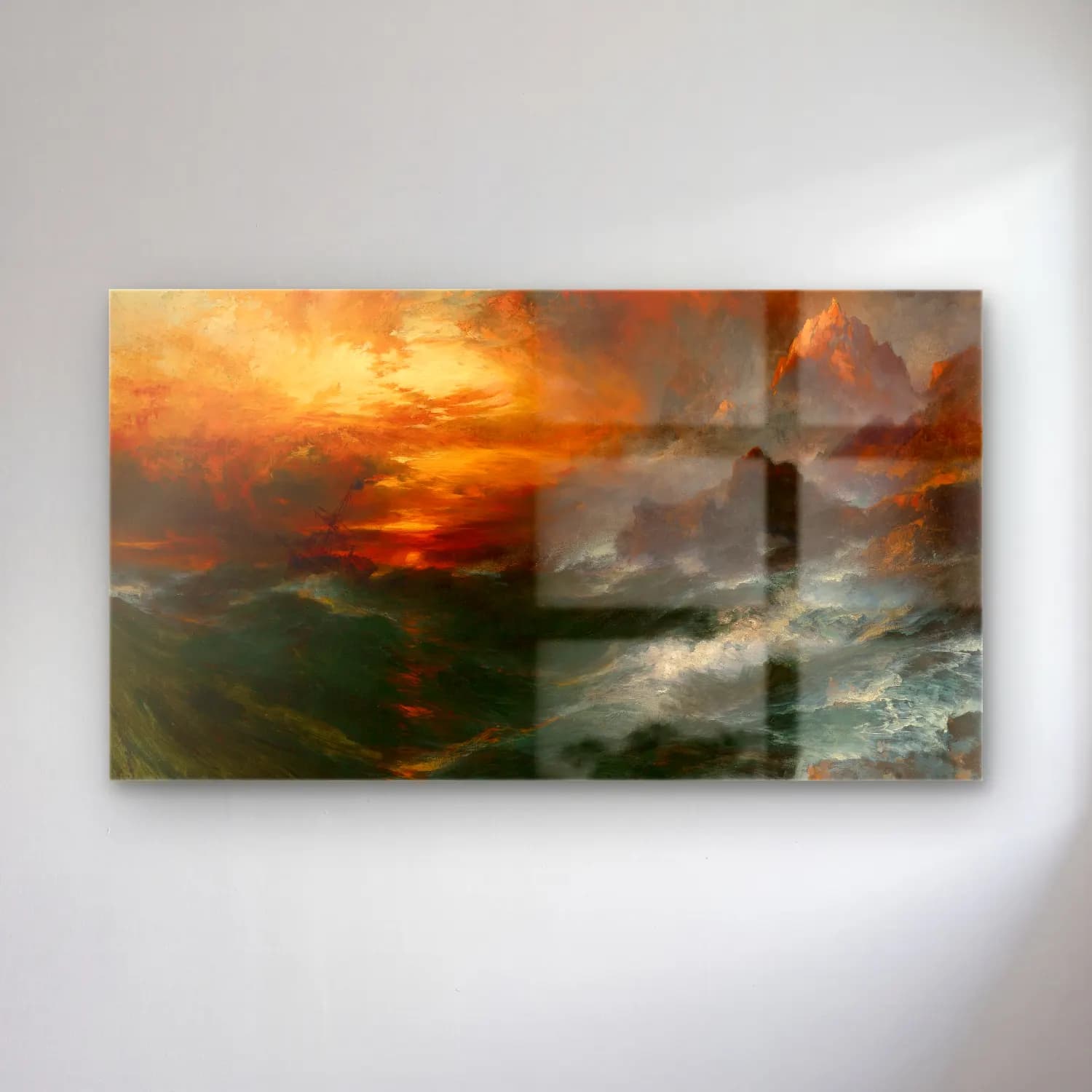 Thomas Moran – A Mountain of Loadstone-Arabian Nights cam tablo — Thomas Moran – A Mountain of Loadstone-Arabian Nights — yağlı boya fırtınalı denizde gemi