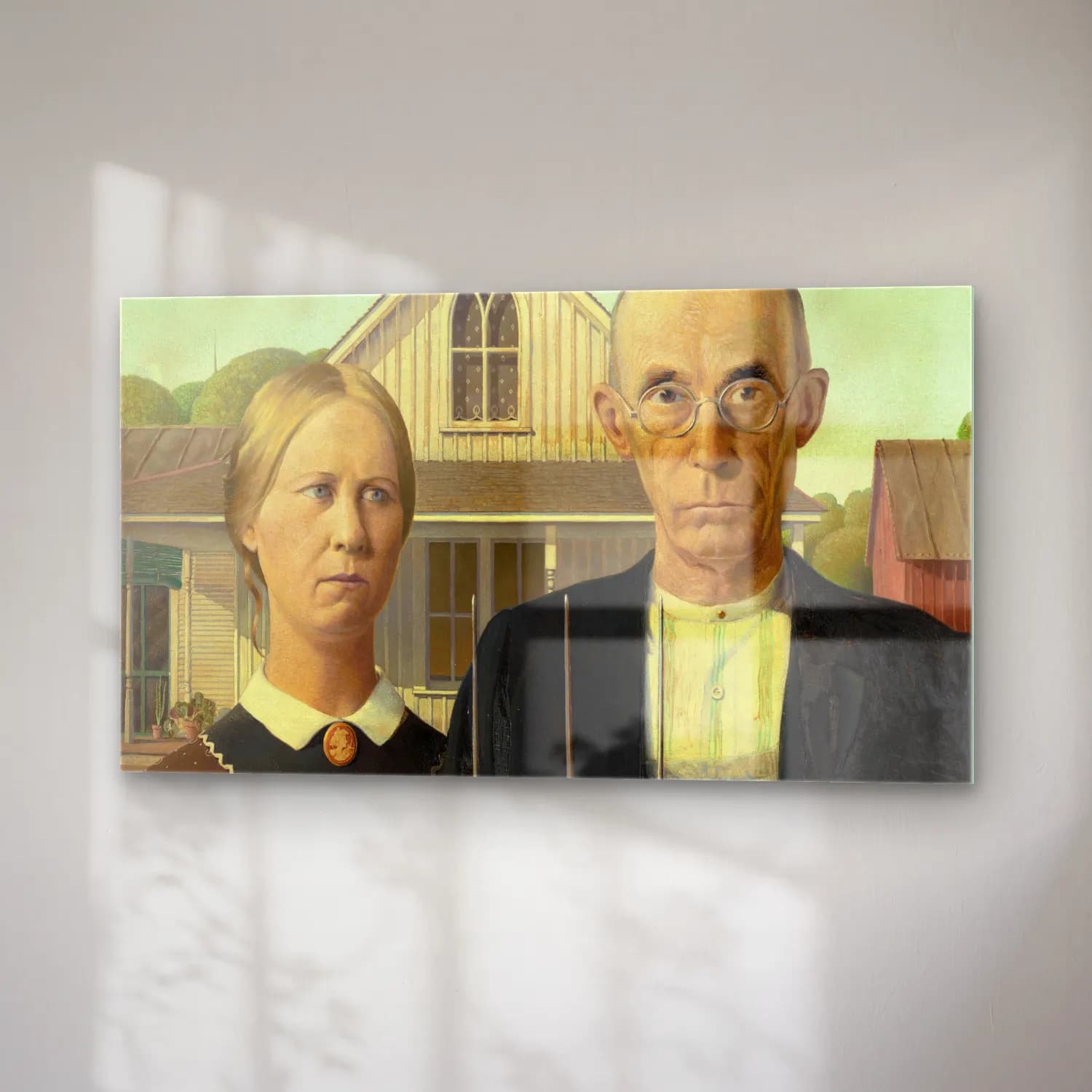 Grant Wood – American Gothic cam tablo — sağ açıdan görünüm