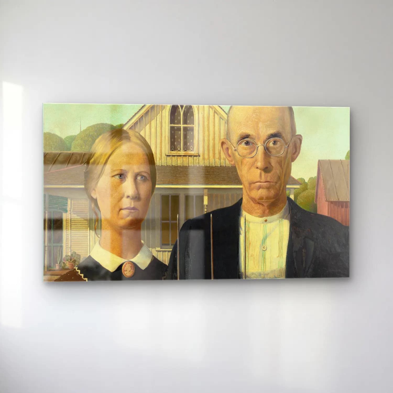 Grant Wood – American Gothic cam tablo — sol açıdan görünüm