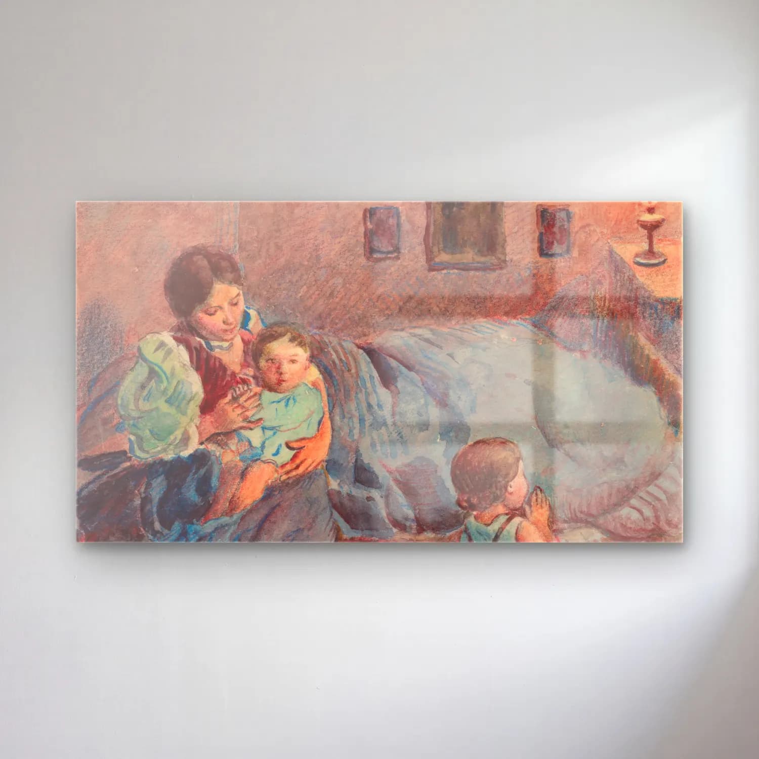 Vintage Anne ve Çocuk – Pastel Tonlar cam tablo — Vintage Anne ve Çocuk – Pastel Tonlar — vintage anne ve çocuk