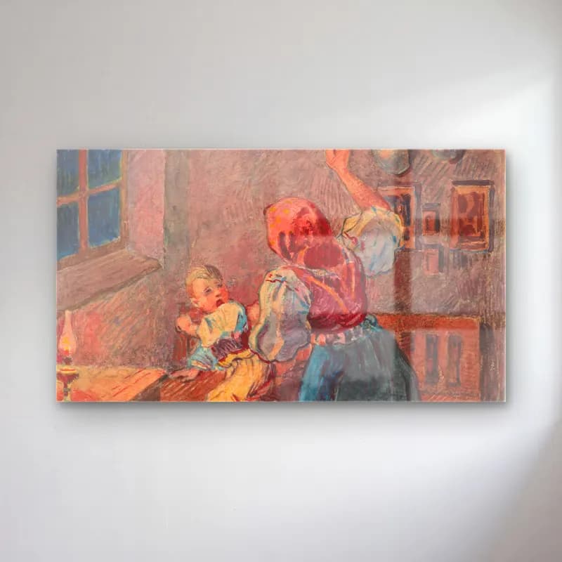 Empresyonist Anne ve Çocuk – Pastel Tonlar cam tablo — Empresyonist Anne ve Çocuk – Pastel Tonlar — empresyonist anne ve çocuk