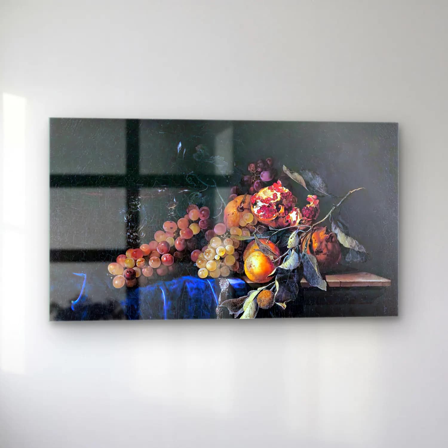 Willem van Aelst – Still-Life with Fruit and a Crystal Vase cam tablo — sol açıdan görünüm