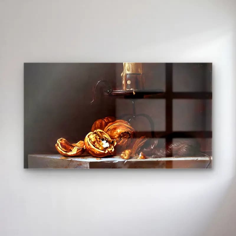 Willem van Aelst – Still-Life with Mouse and Candle cam tablo — Willem van Aelst – Still-Life with Mouse and Candle — yağlı boya meyveli natürmort