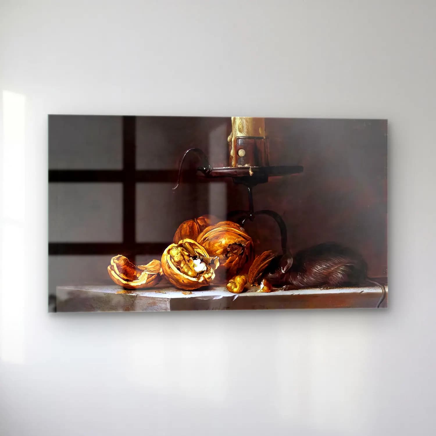Willem van Aelst – Still-Life with Mouse and Candle cam tablo — sol açıdan görünüm