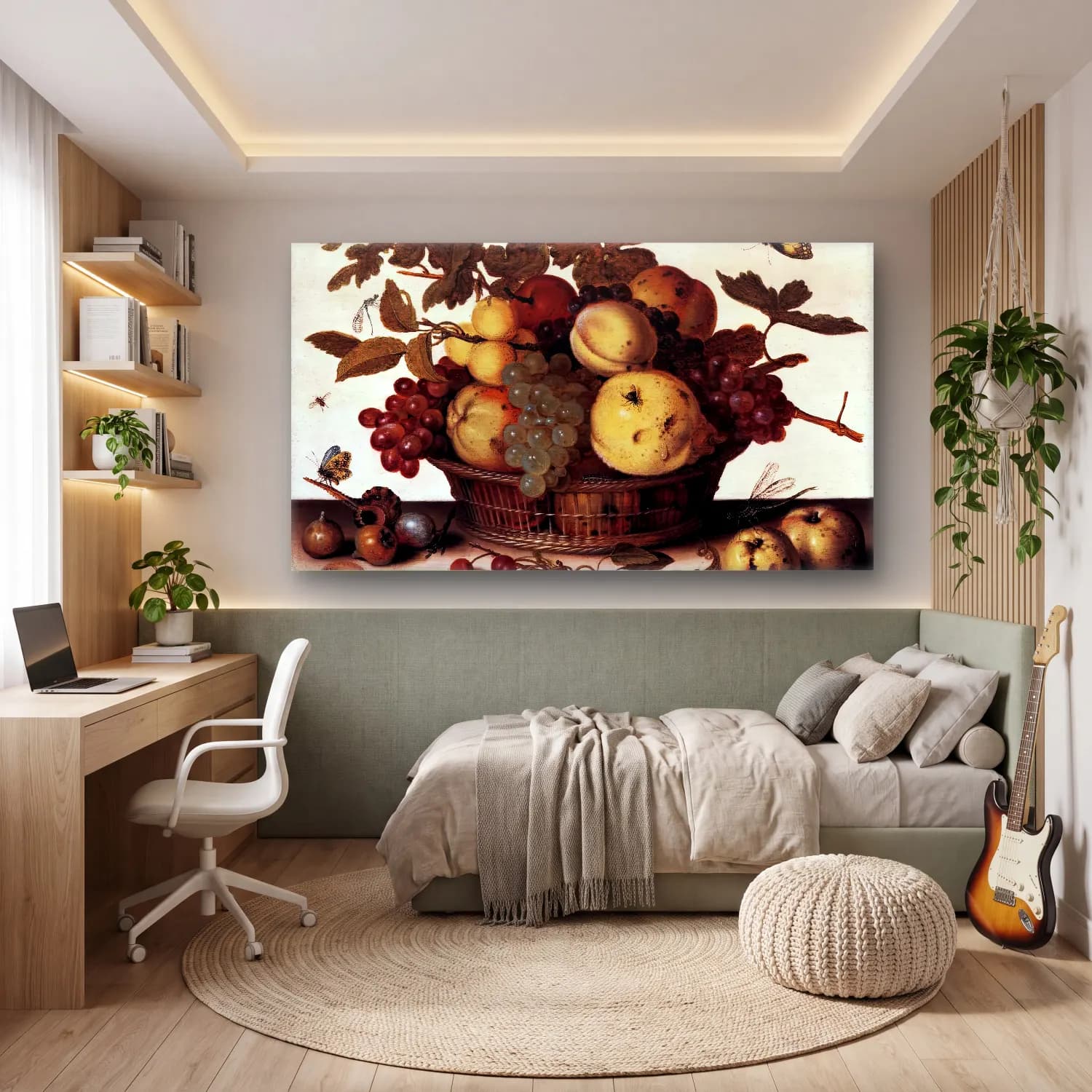 Balthasar van der Ast – Basket of Fruits cam tablo — genç odasında