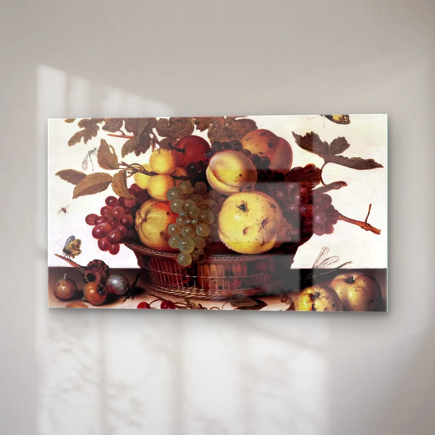 Balthasar van der Ast – Basket of Fruits cam tablo — sağ açıdan görünüm