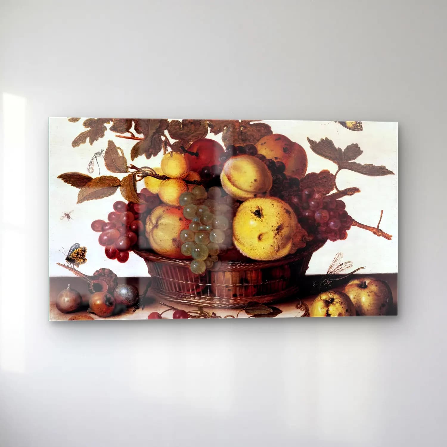 Balthasar van der Ast – Basket of Fruits cam tablo — sol açıdan görünüm