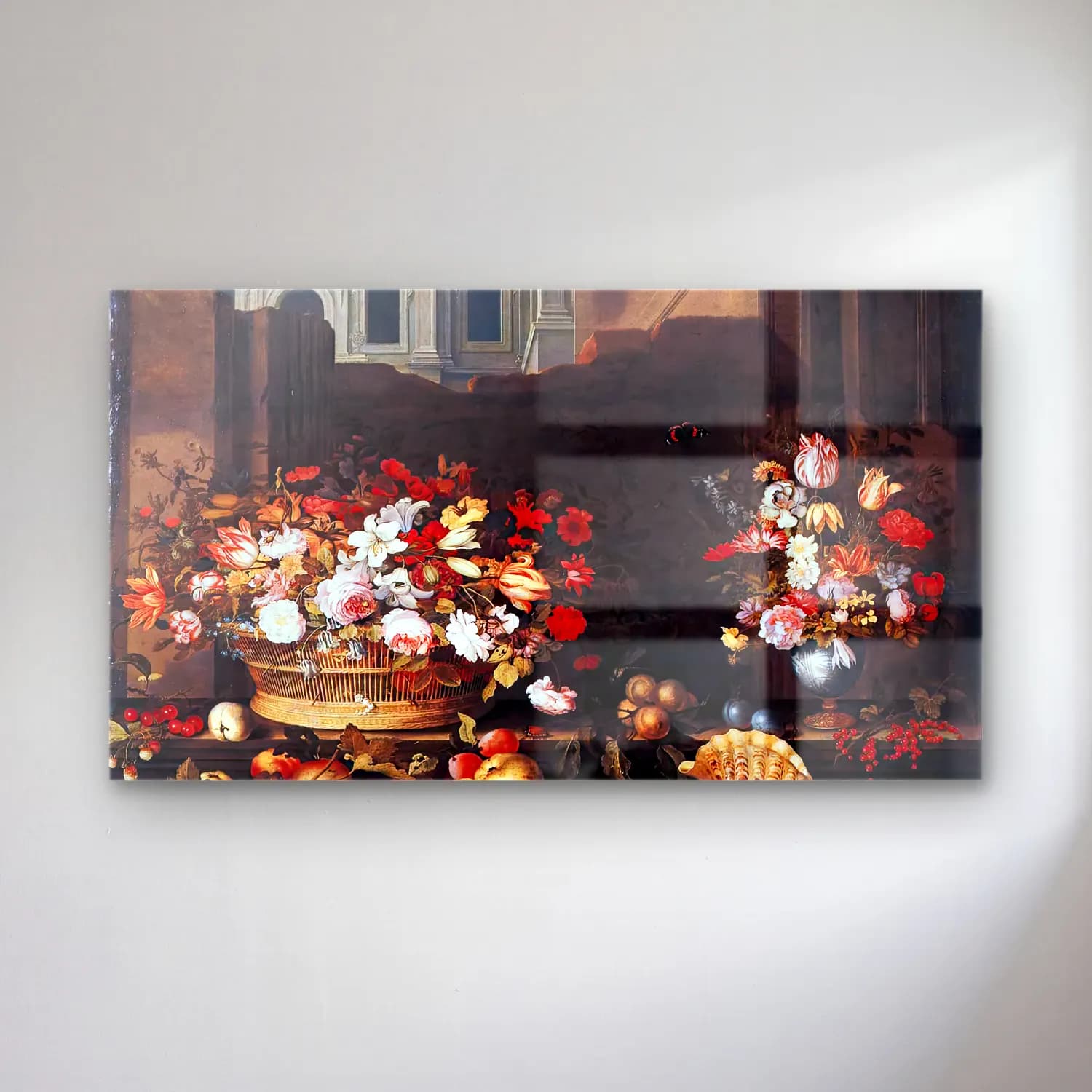 Balthasar van der Ast – Still-Life with Flowers, Fruit, and Shells cam tablo — Balthasar van der Ast – Still-Life with Flowers, Fruit, and Shells — yağlı boya çiçek pazarı