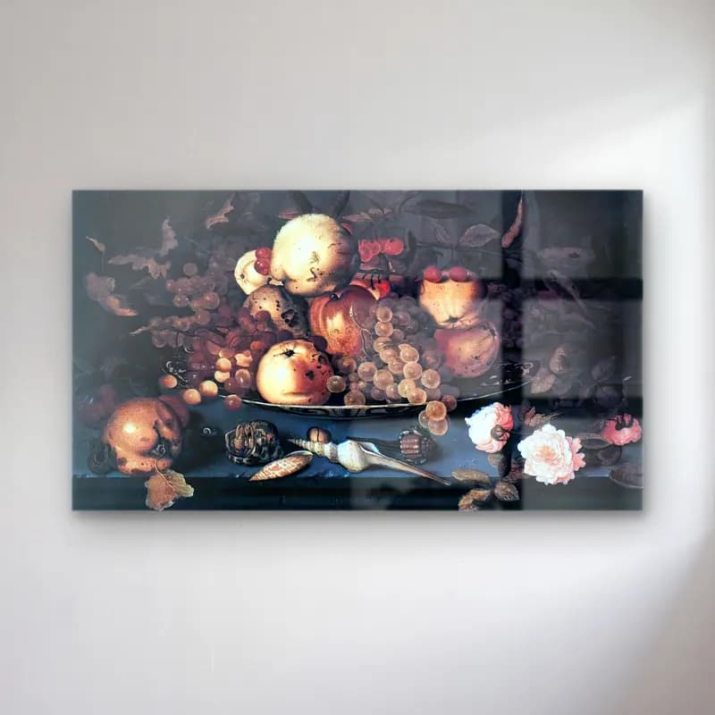 Balthasar van der Ast – Still-life with Dish of Fruit cam tablo — Balthasar van der Ast – Still-life with Dish of Fruit — yağlı boya meyveli natürmort