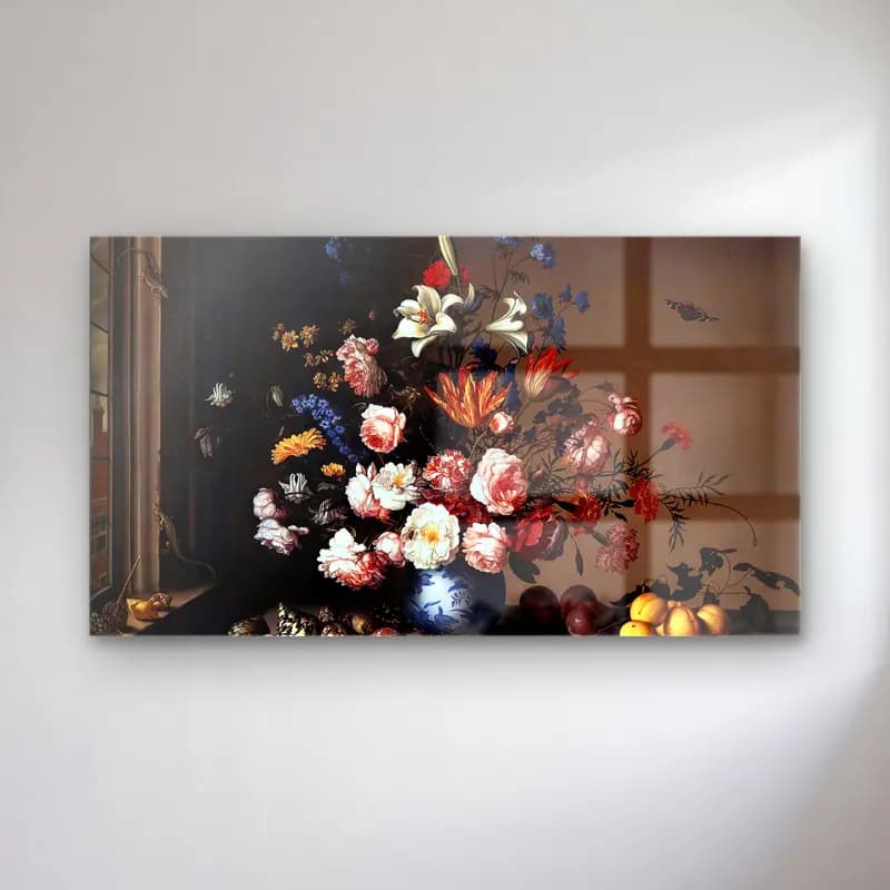 Balthasar van der Ast – Vase of Flowers by a Window cam tablo — Balthasar van der Ast – Vase of Flowers by a Window — botanik i̇llüstrasyon vazoda çiçek buketi