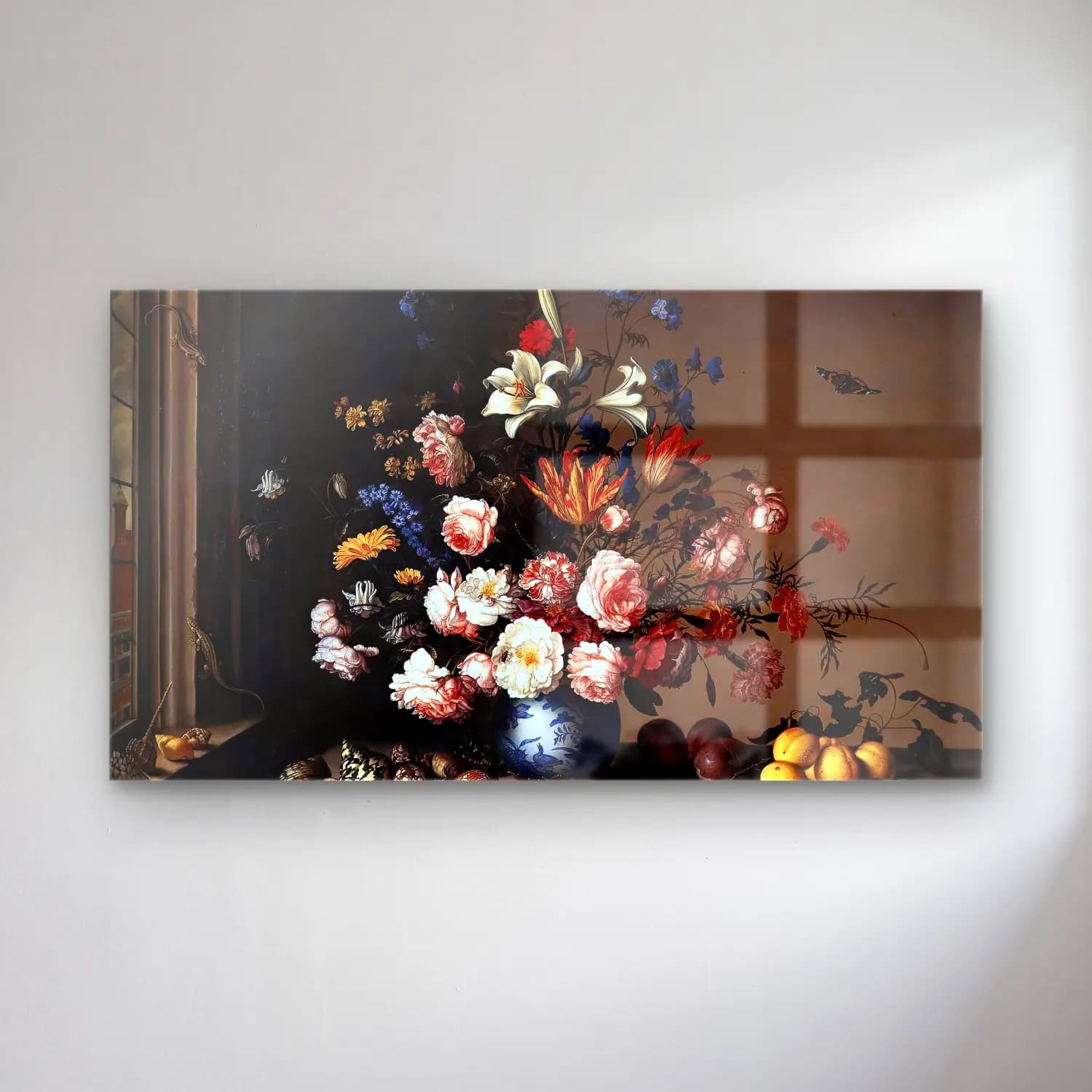 Balthasar van der Ast – Vase of Flowers by a Window cam tablo — Balthasar van der Ast – Vase of Flowers by a Window — botanik i̇llüstrasyon vazoda çiçek buketi
