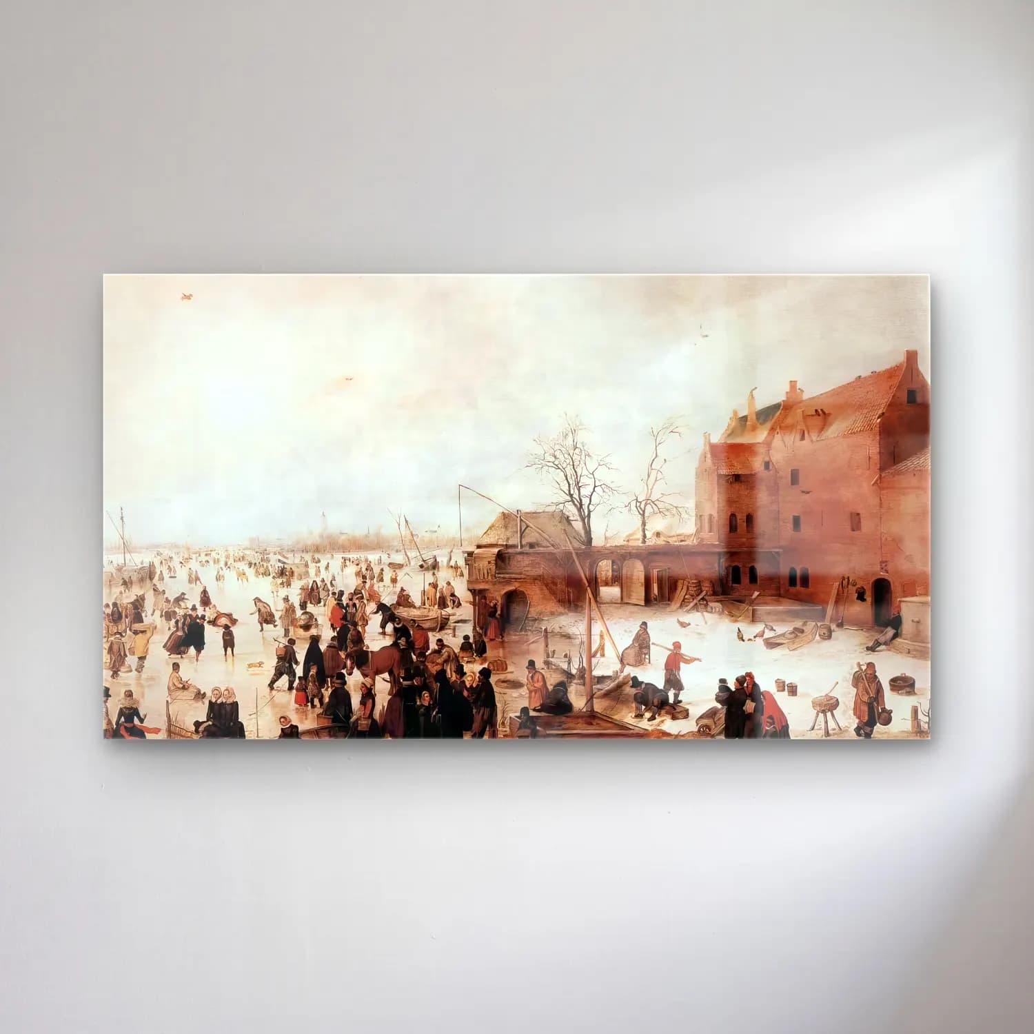 Hendrick Avercamp – A Scene on the Ice near a Town cam tablo — Hendrick Avercamp – A Scene on the Ice near a Town — yağlı boya karlı kış manzarası
