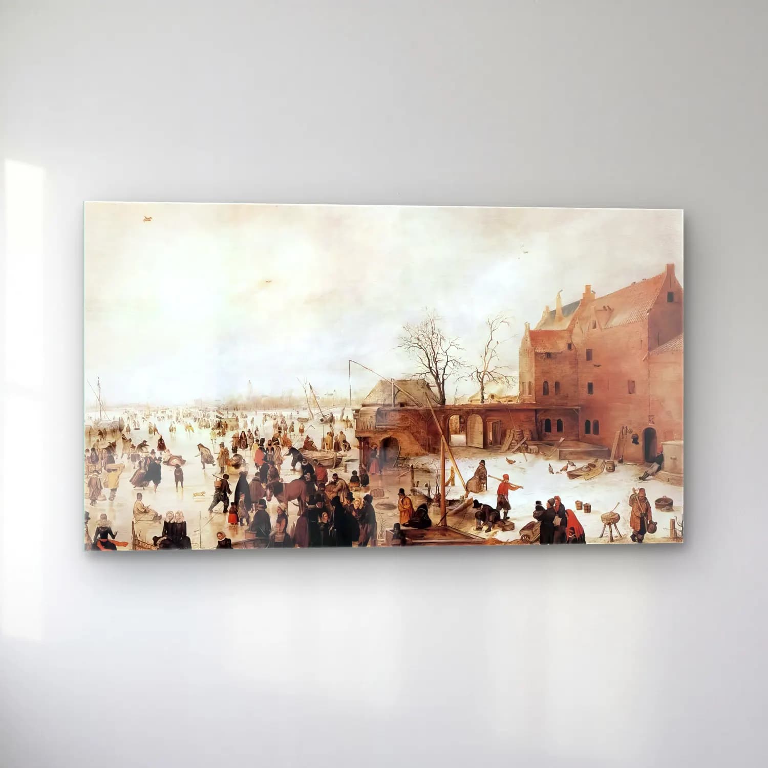 Hendrick Avercamp – A Scene on the Ice near a Town cam tablo — sol açıdan görünüm