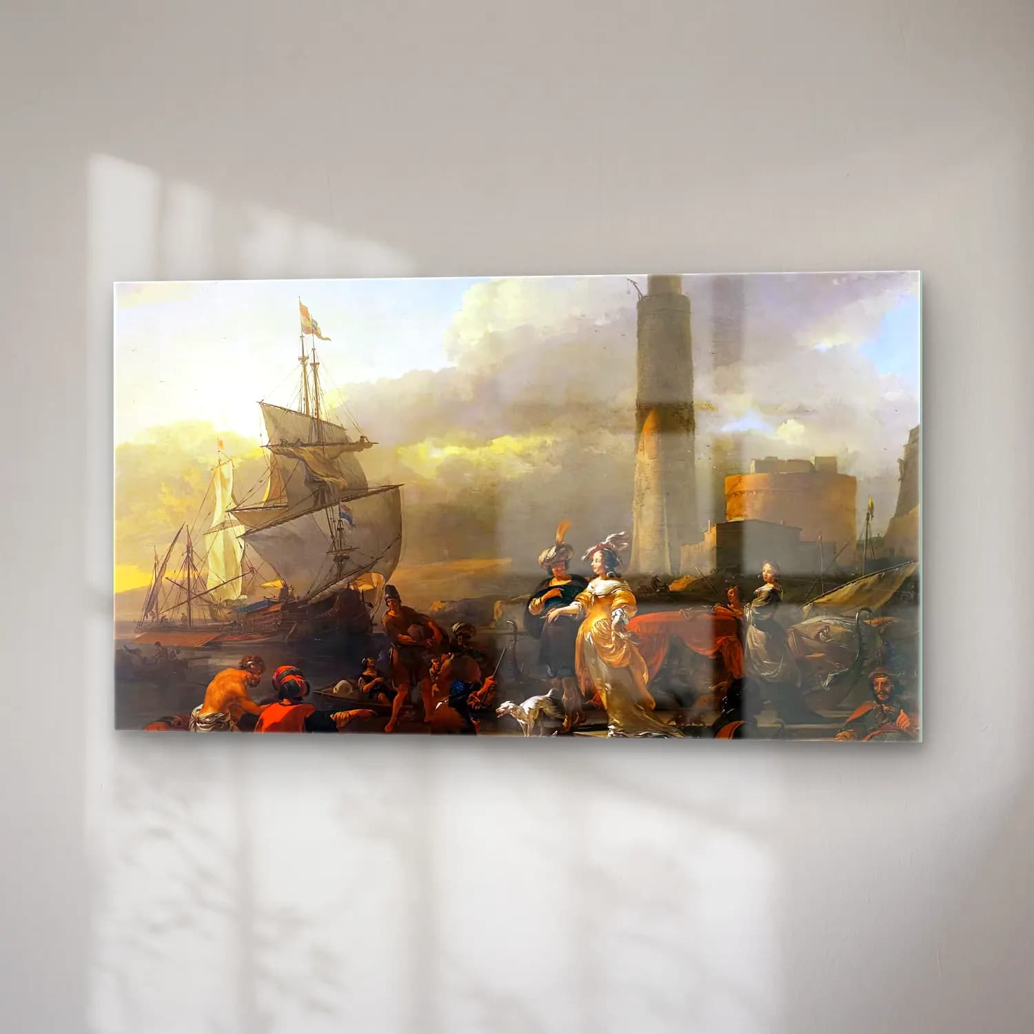 Nicolaes Berchem – A Harbour Scene cam tablo — sağ açıdan görünüm