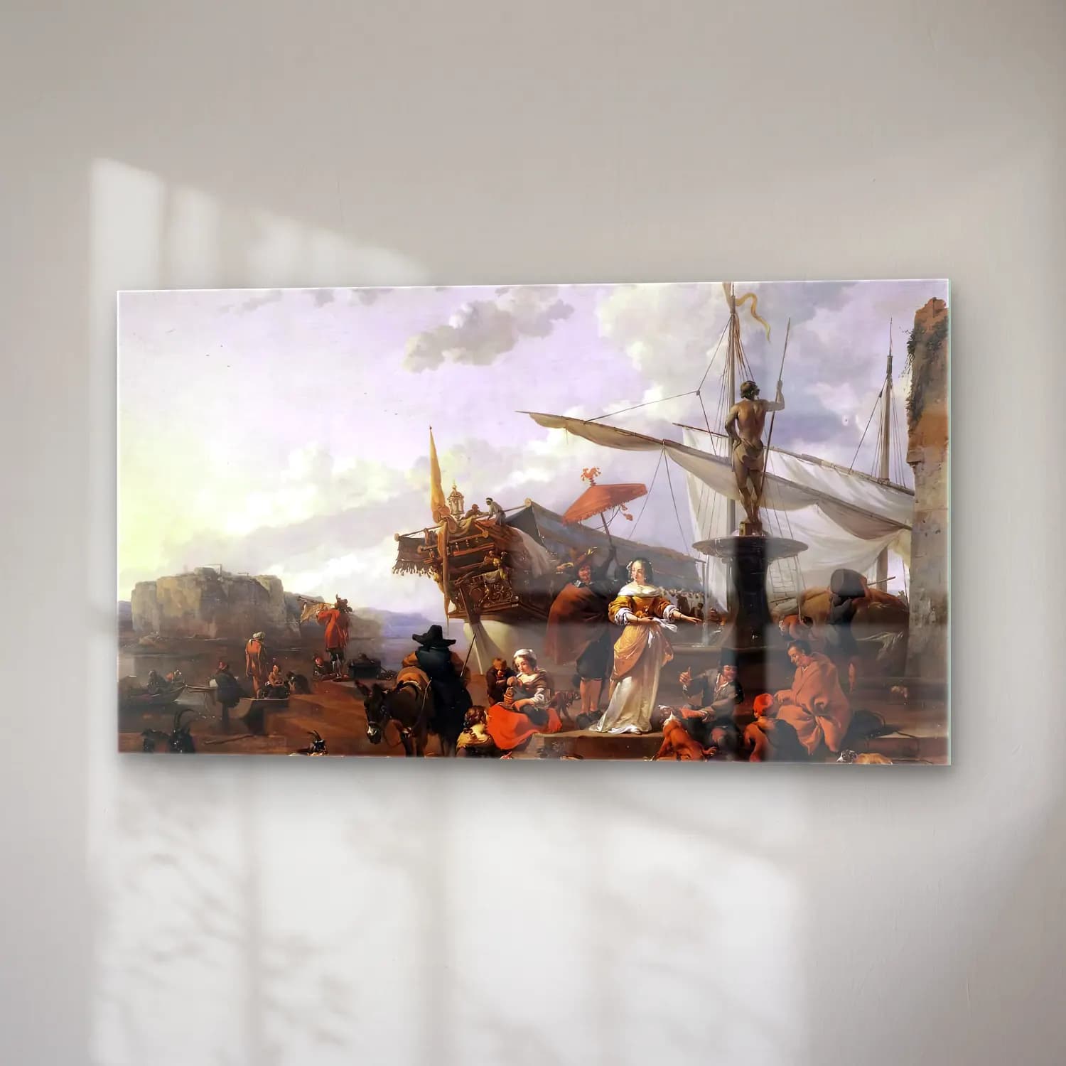 Nicolaes Berchem – A Southern Harbour Scene cam tablo — sağ açıdan görünüm