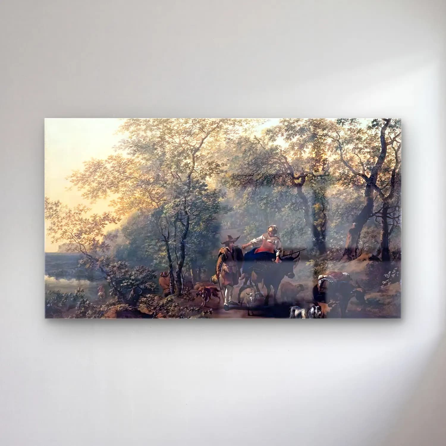 Nicolaes Berchem – An Italianate Landscape cam tablo — Nicolaes Berchem – An Italianate Landscape — yağlı boya atlı