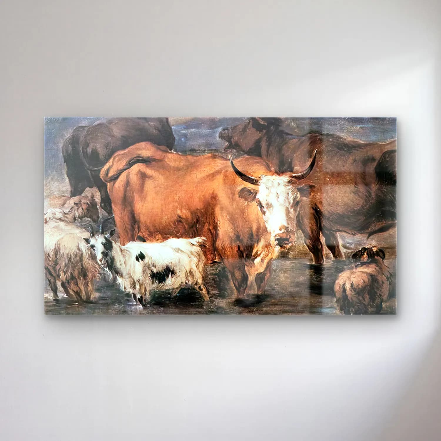 Nicolaes Berchem – Animal Study cam tablo — Nicolaes Berchem – Animal Study — yağlı boya i̇nek
