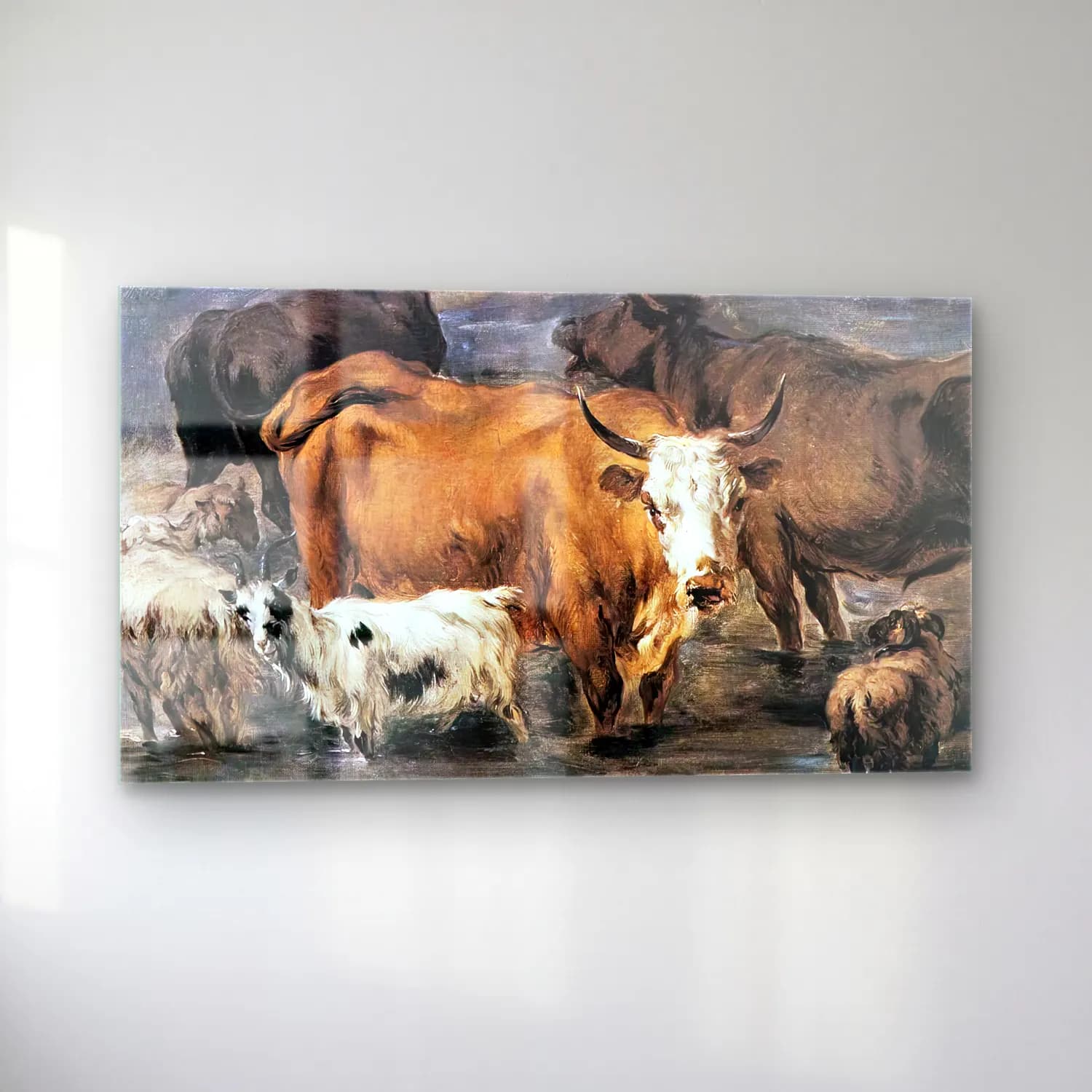 Nicolaes Berchem – Animal Study cam tablo — sol açıdan görünüm