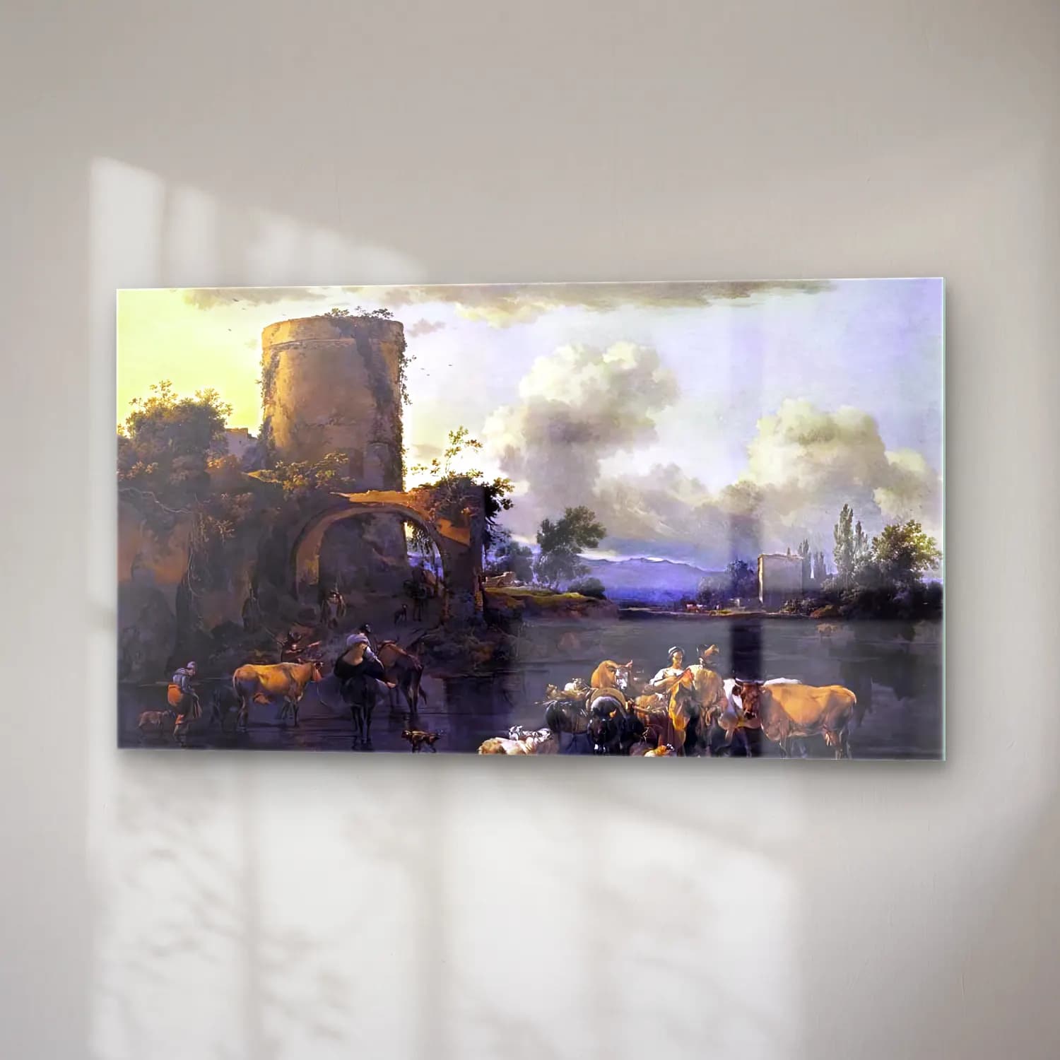 Nicolaes Berchem – Evening Landscape cam tablo — sağ açıdan görünüm