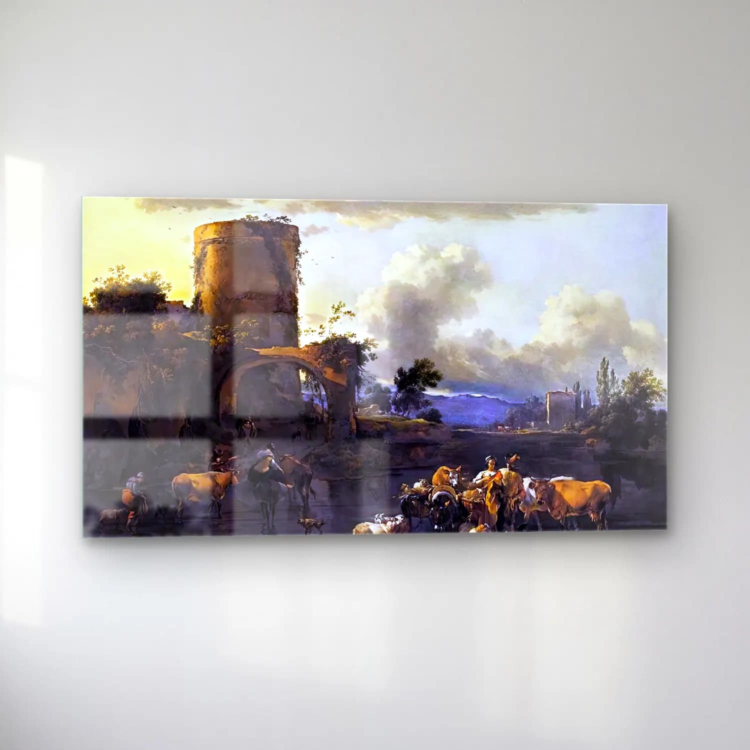 Nicolaes Berchem – Evening Landscape cam tablo — sol açıdan görünüm
