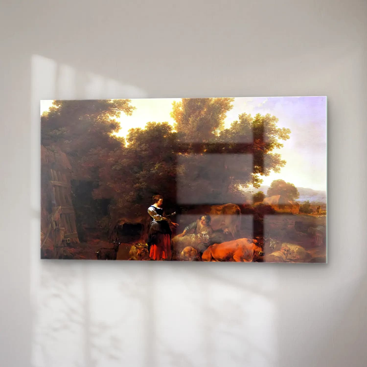 Nicolaes Berchem – Southern Pastoral cam tablo — sağ açıdan görünüm