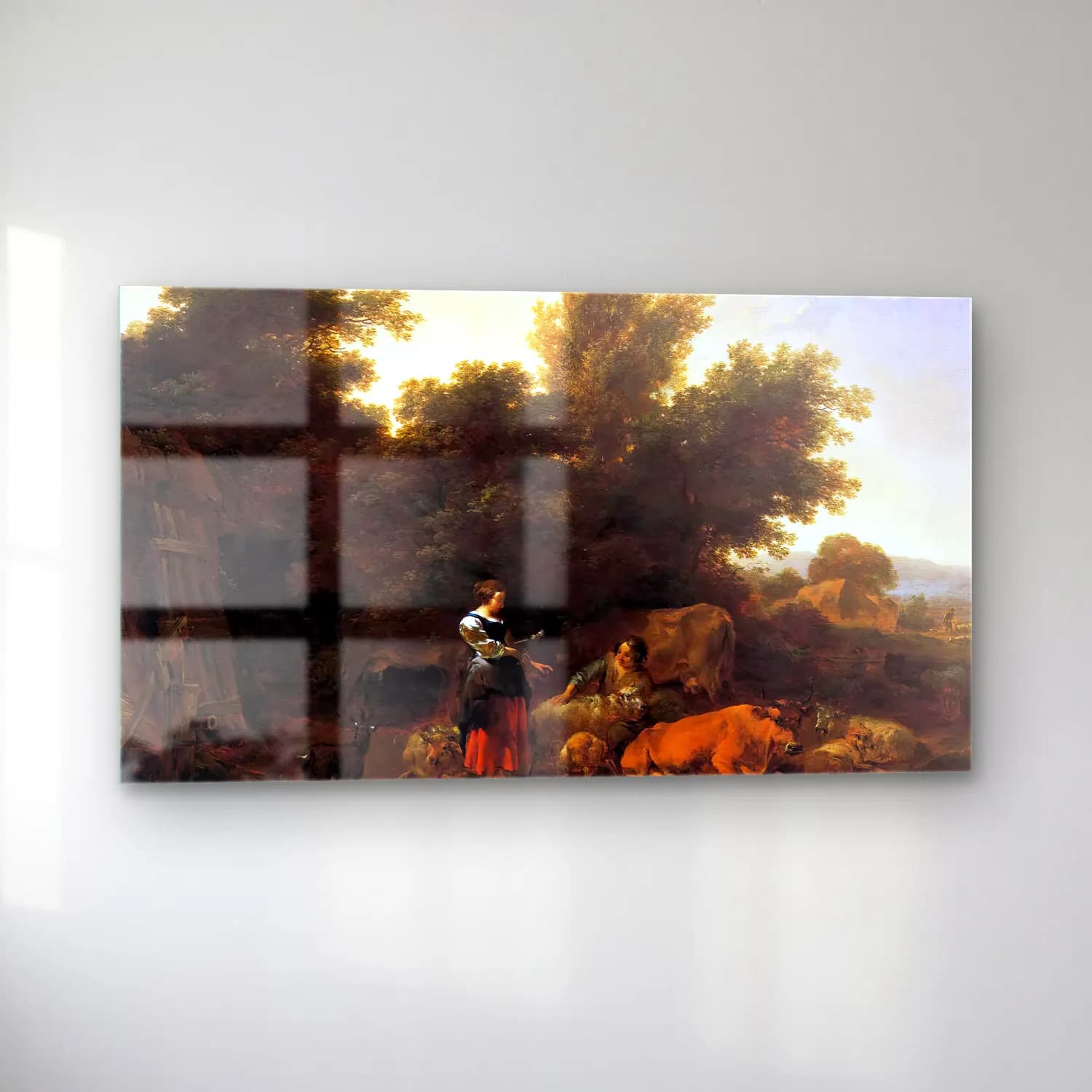 Nicolaes Berchem – Southern Pastoral cam tablo — sol açıdan görünüm