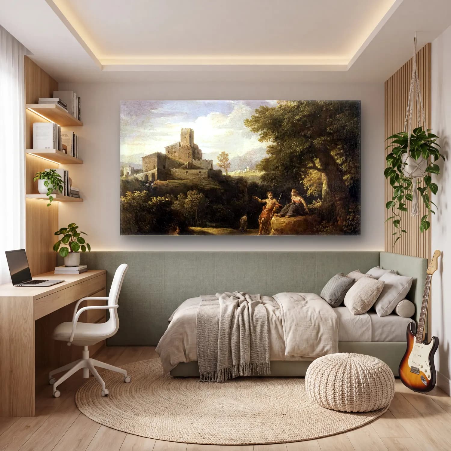 Jan Frans van Bloemen – Arcadian Landscape cam tablo — genç odasında
