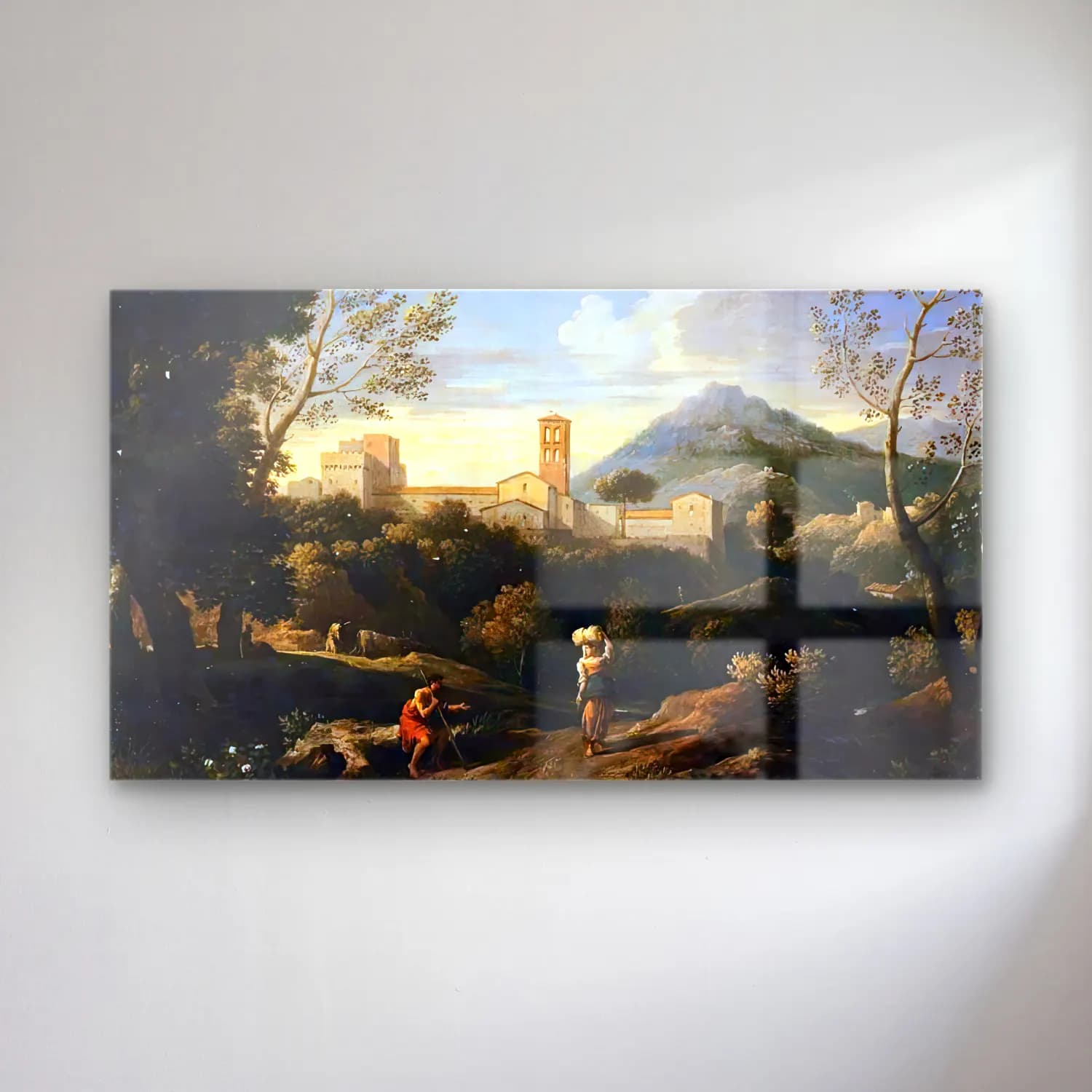 Jan Frans van Bloemen – Classical Landscape with Figures cam tablo — Jan Frans van Bloemen – Classical Landscape with Figures — yağlı boya akdeniz sahil kasabası