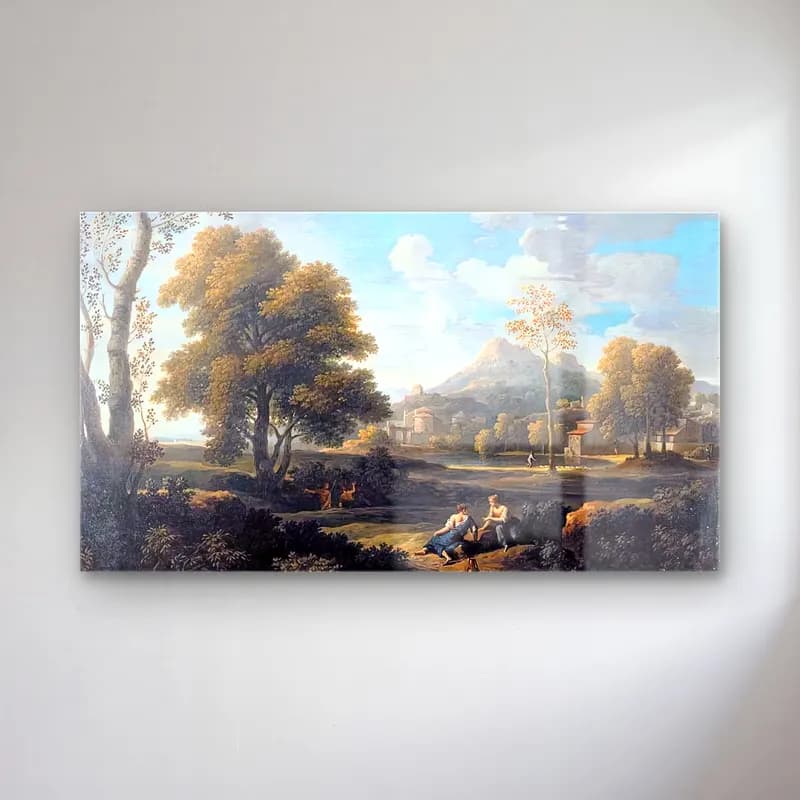 Jan Frans van Bloemen – Classical Landscape cam tablo — Jan Frans van Bloemen – Classical Landscape — yağlı boya dağ manzarası