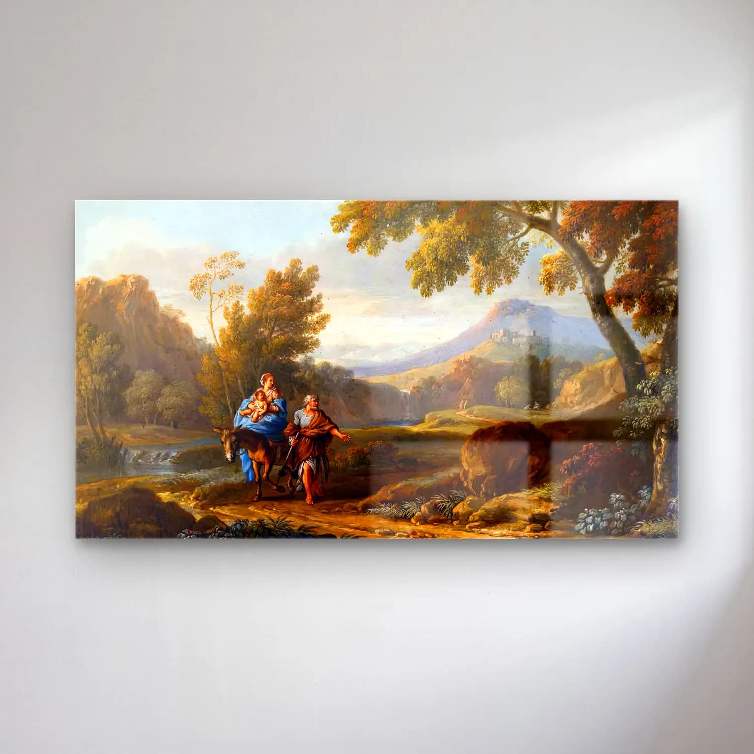 Jan Frans van Bloemen – Flight into Egypt cam tablo — Jan Frans van Bloemen – Flight into Egypt — yağlı boya dini sahne