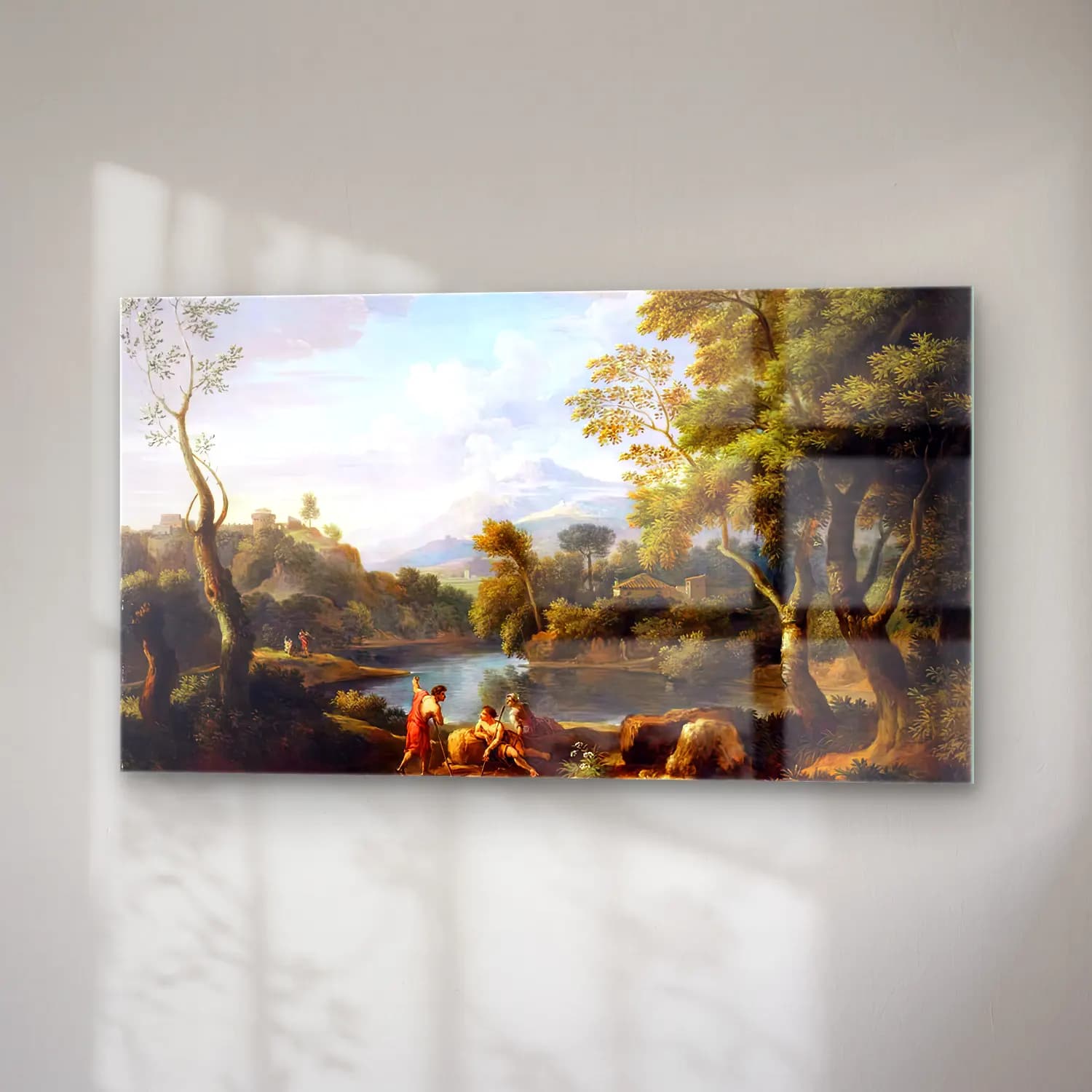 Jan Frans van Bloemen – Landscape with Figures cam tablo — sağ açıdan görünüm