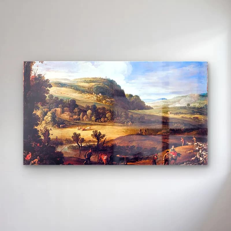 Paul Bril – An Extensive Landscape cam tablo — Paul Bril – An Extensive Landscape — yağlı boya kırda nehir