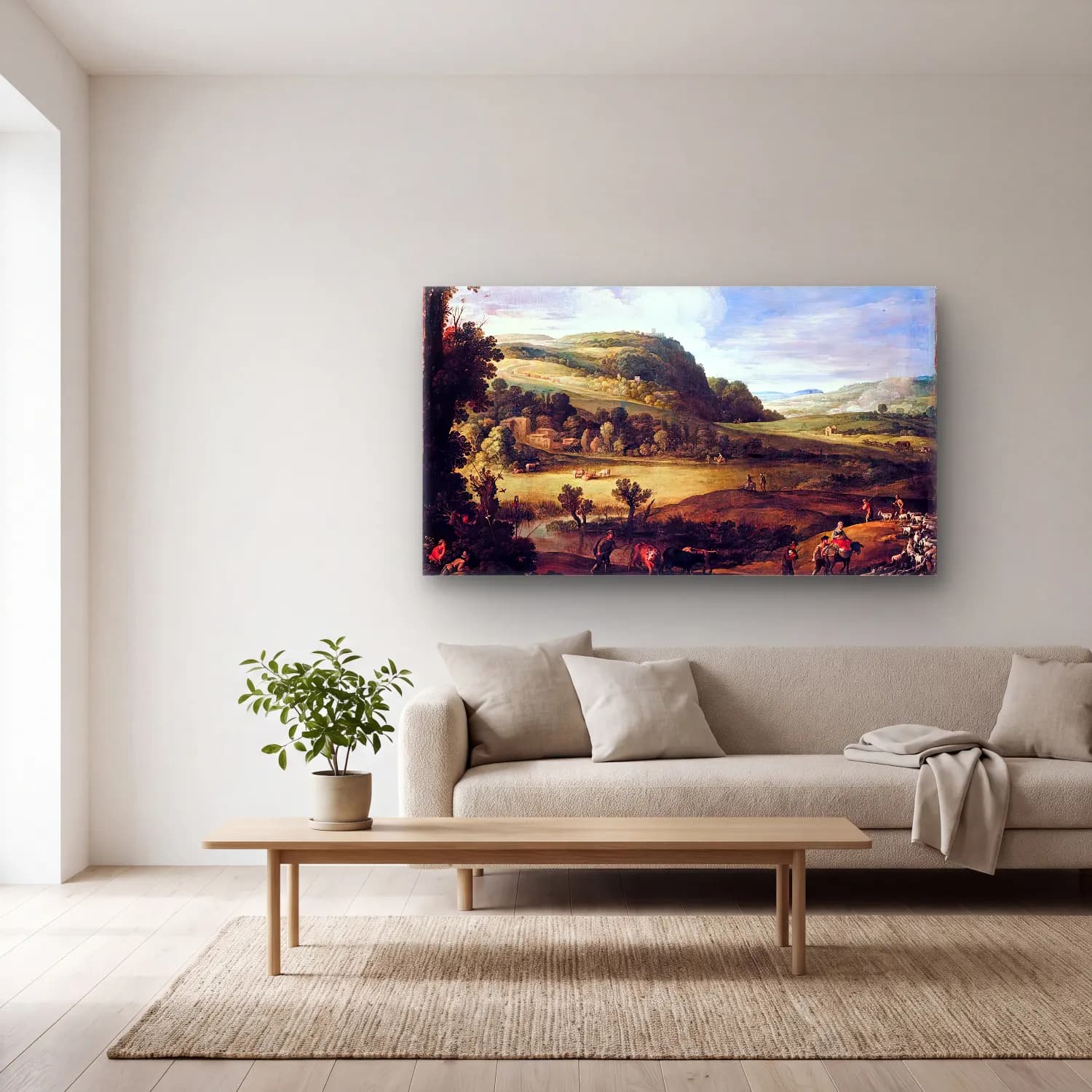 Paul Bril – An Extensive Landscape cam tablo — açık renk salonda