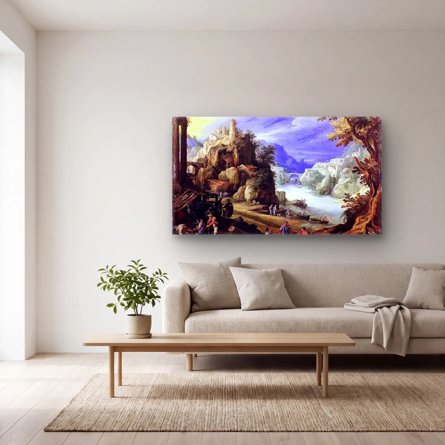 Paul Bril – Fantastic Landscape cam tablo — açık renk salonda