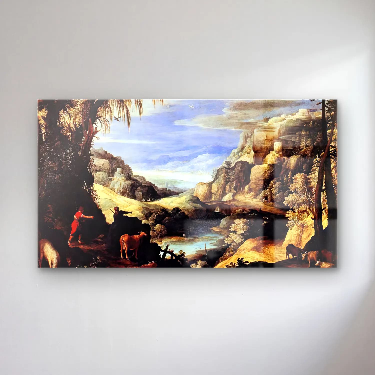 Paul Bril – Landscape with Mercury and Argus cam tablo — Paul Bril – Landscape with Mercury and Argus — yağlı boya dağ manzarası