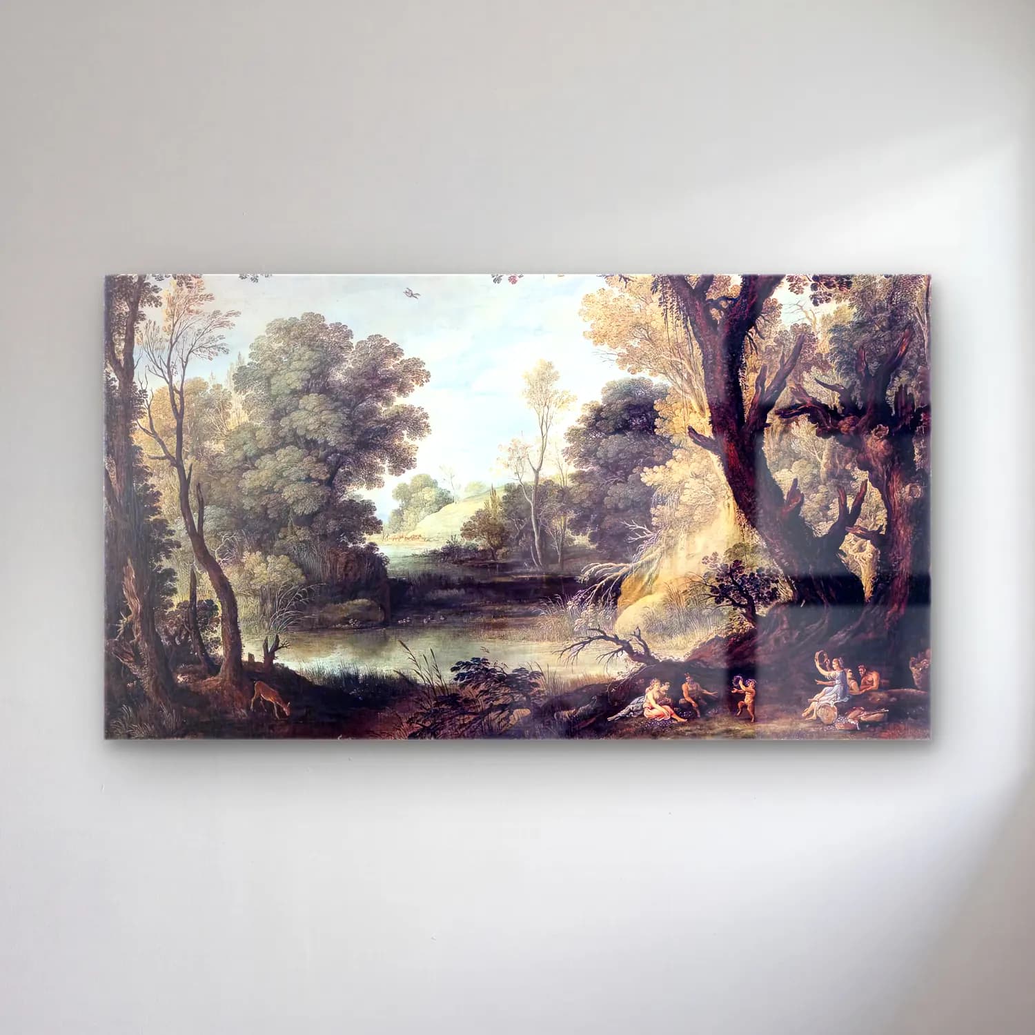 Paul Bril – Landscape with Nymphs and Satyrs cam tablo — Paul Bril – Landscape with Nymphs and Satyrs — yağlı boya mitolojik sahne