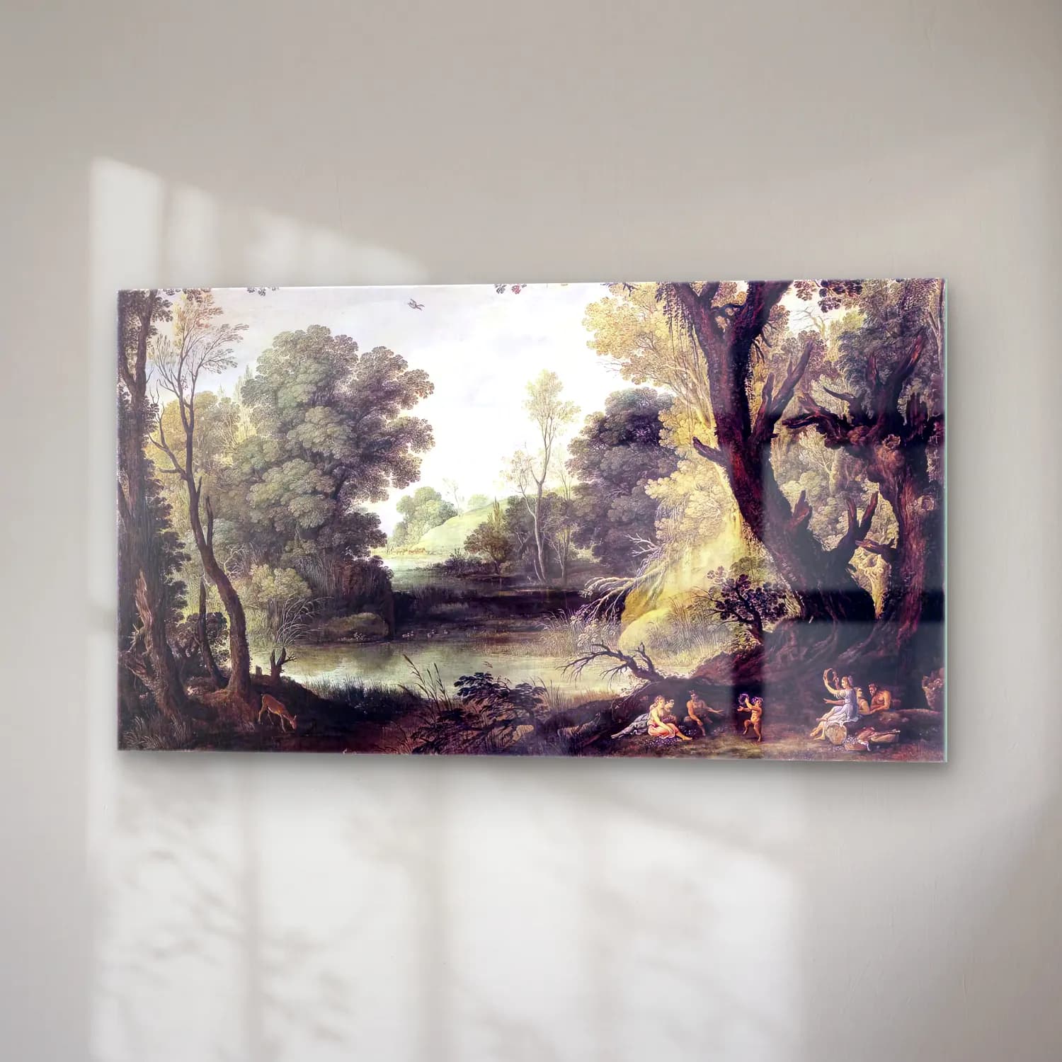 Paul Bril – Landscape with Nymphs and Satyrs cam tablo — sağ açıdan görünüm