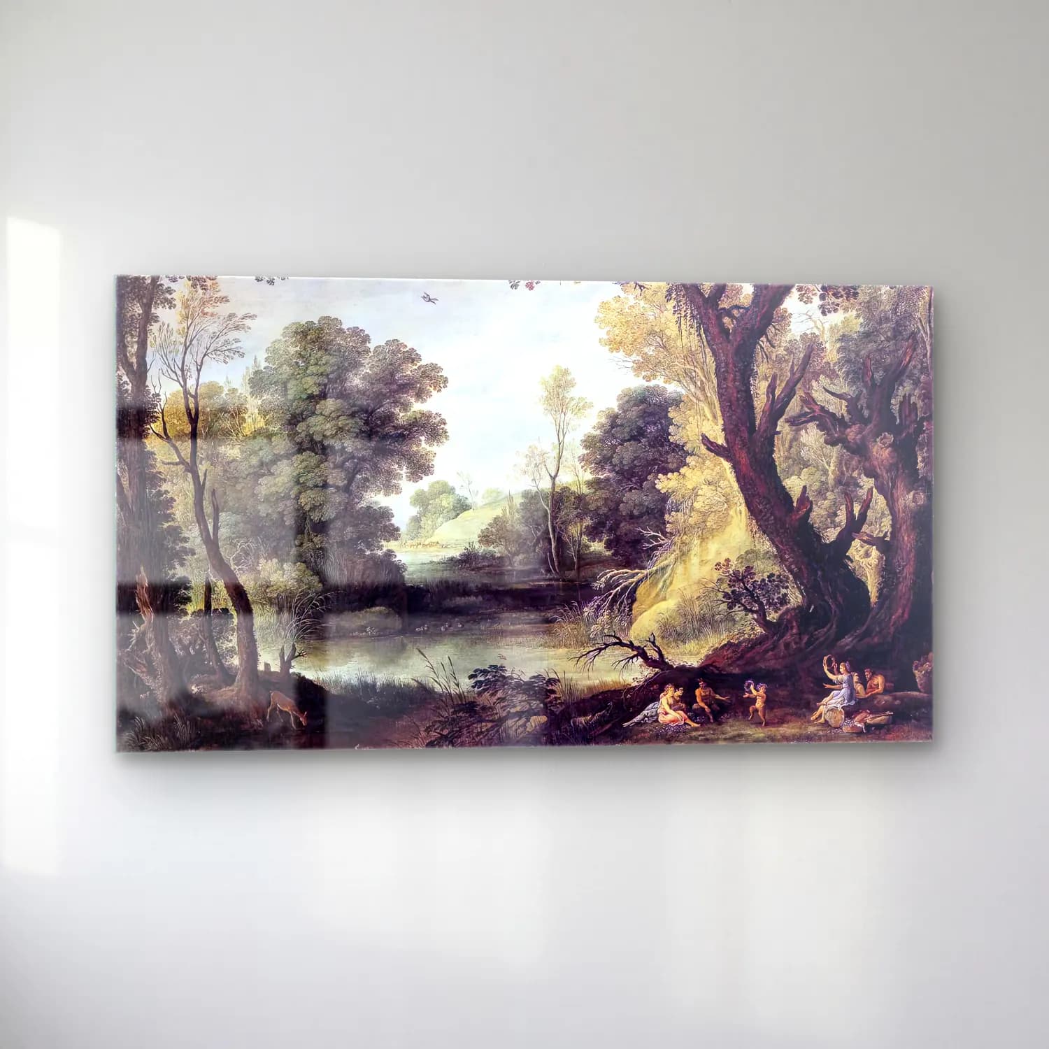 Paul Bril – Landscape with Nymphs and Satyrs cam tablo — sol açıdan görünüm
