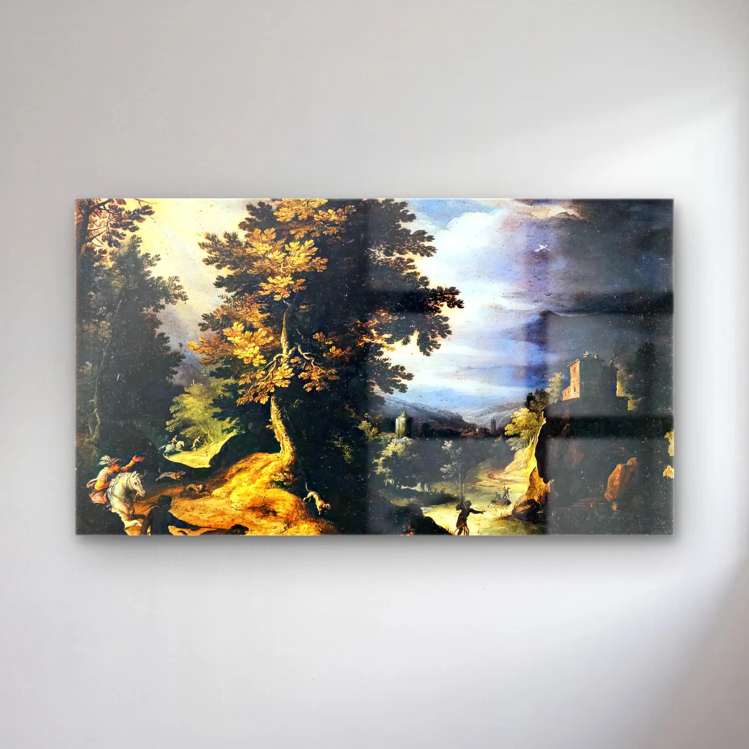Paul Bril – Landscape with Stag Hunt cam tablo — Paul Bril – Landscape with Stag Hunt — yağlı boya i̇talyan sahili