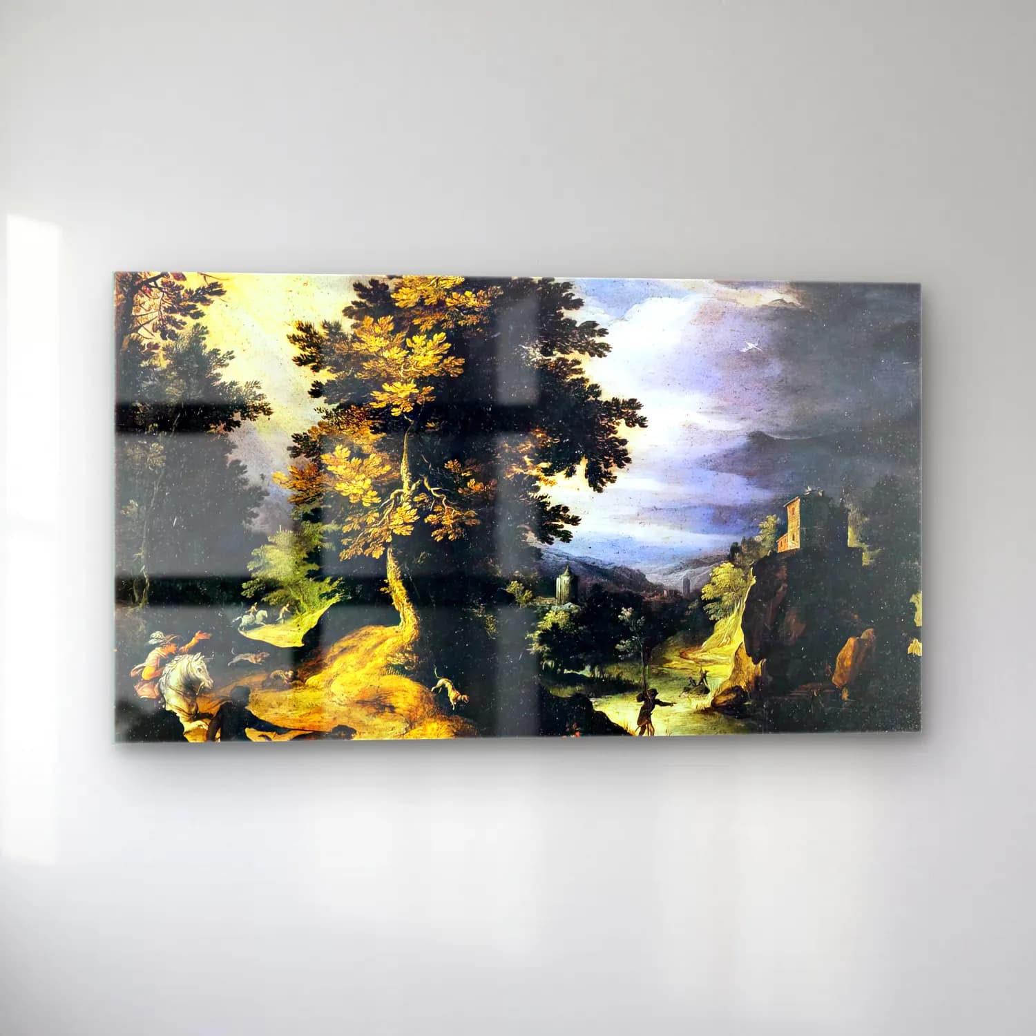 Paul Bril – Landscape with Stag Hunt cam tablo — sol açıdan görünüm