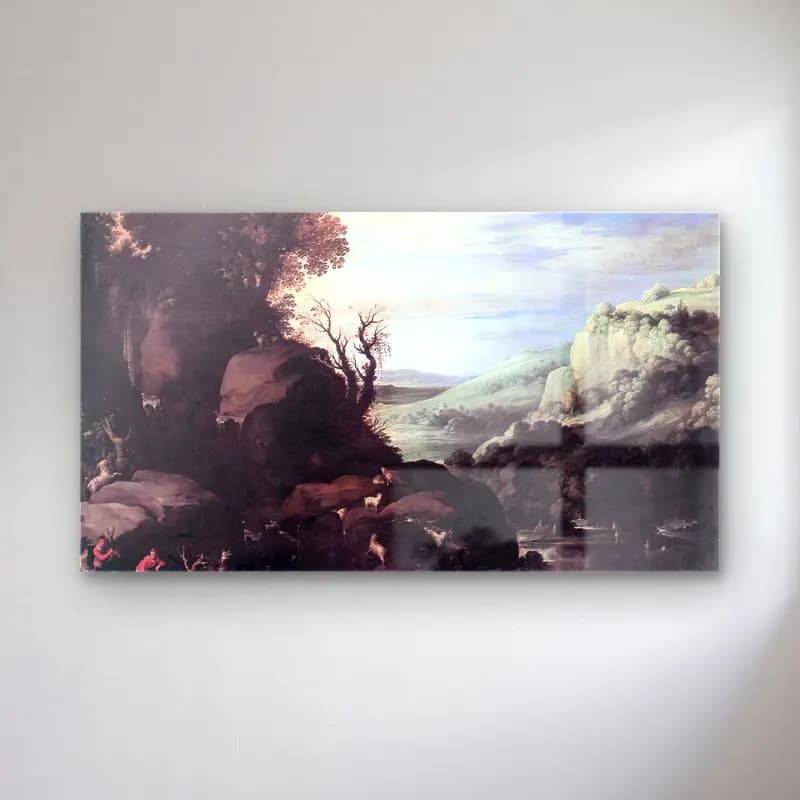 Paul Bril – Landscape – Siyah Beyaz Tonlar cam tablo — Paul Bril – Landscape – Siyah Beyaz Tonlar — yağlı boya mitolojik sahne